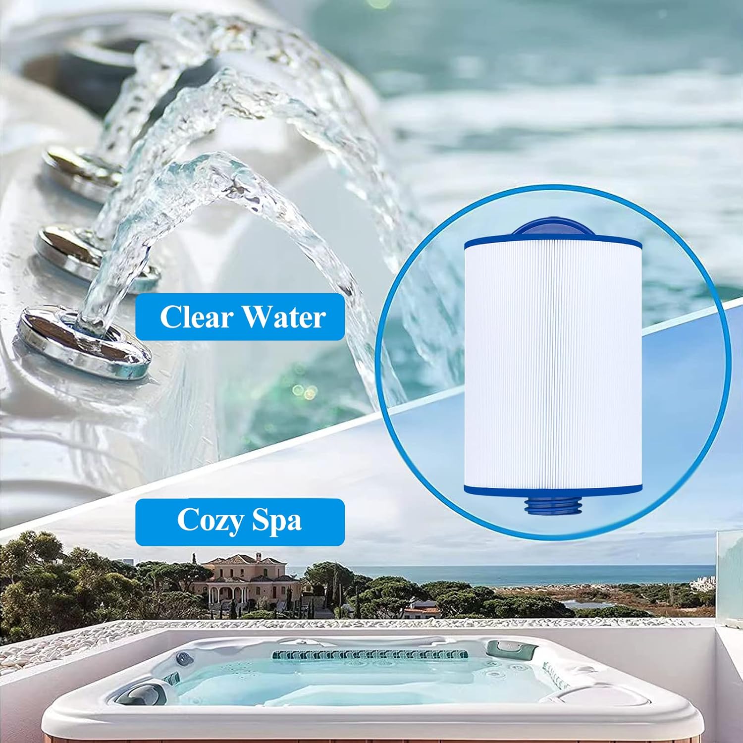 Cryspool 06008 Filtro compatible con 6CH-940, PWW50P3 (no PWW50P4), FC-0359, Waterway Vita Aber, filtro de bañera de hidromasaje Viking Spa,