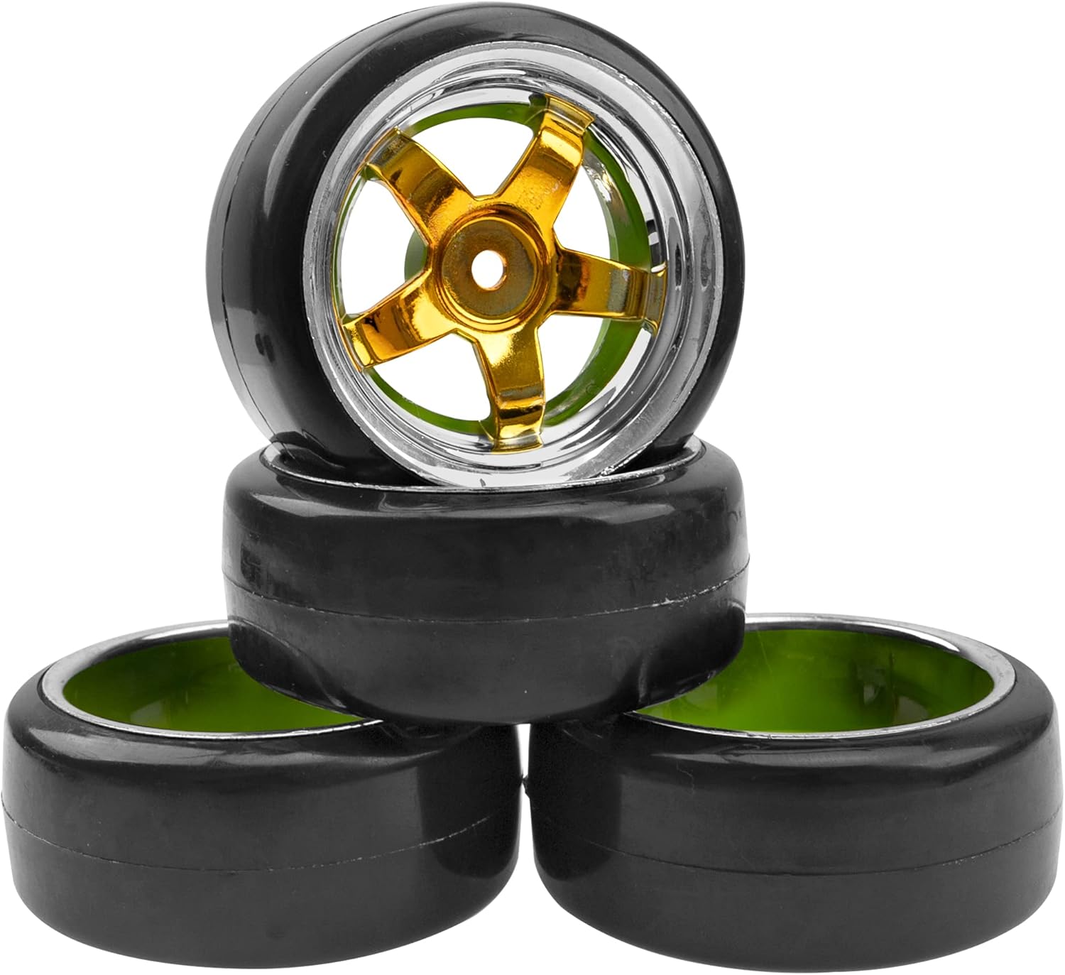 Llantas de plástico duro de 110 RC Drift y llantas de cubo hexagonal de 0.472 in compatibles con Traxxas HSP Tamiya Kyosho Himoto HPI Redcat 110