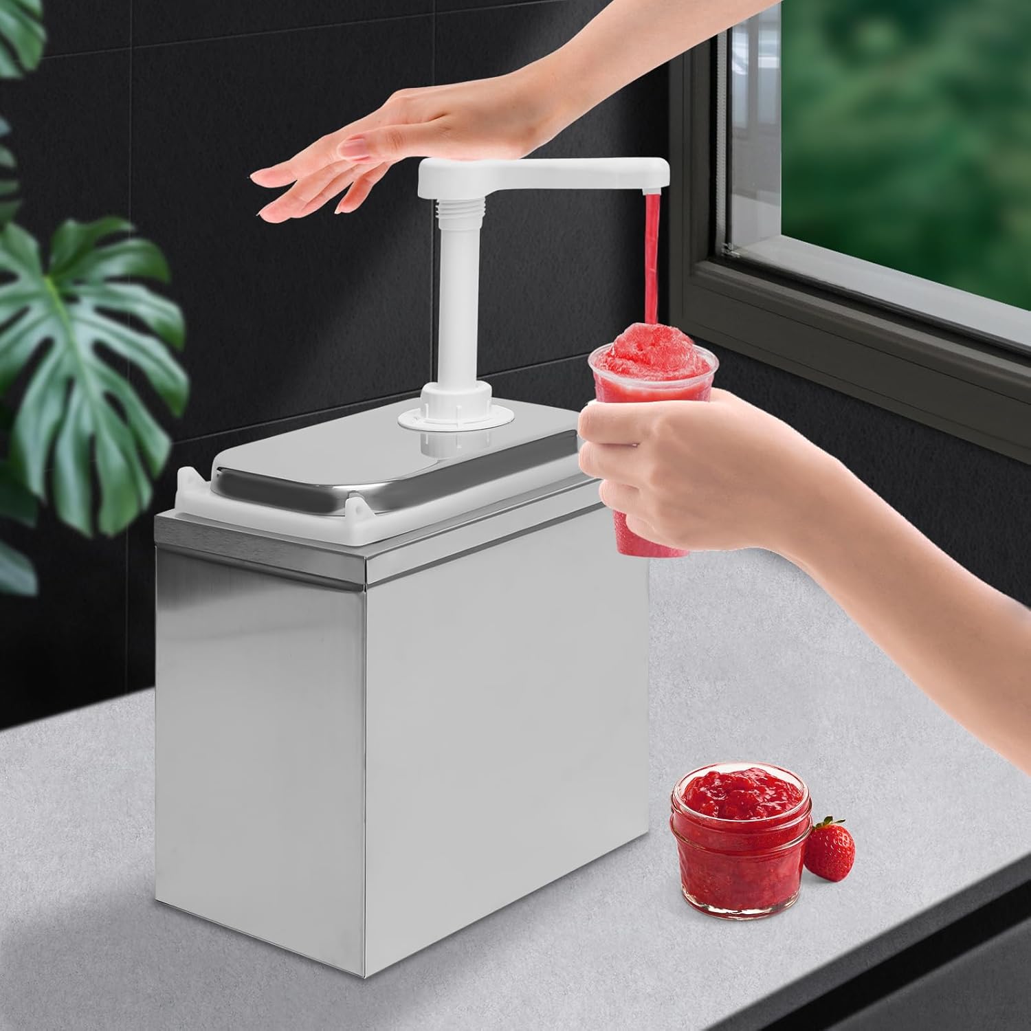 Estación de bombeo de condimentos, dispensador de bomba de salsa de acero inoxidable, dispensadores de ketchup, bombas de condimentos, bomba de
