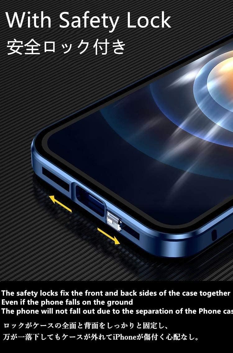HENGHUI Funda magnética con cerradura para iPhone 14 Pro Max con cámara y protector de pantalla, cubierta de cristal de cuerpo completo 360 (negro)