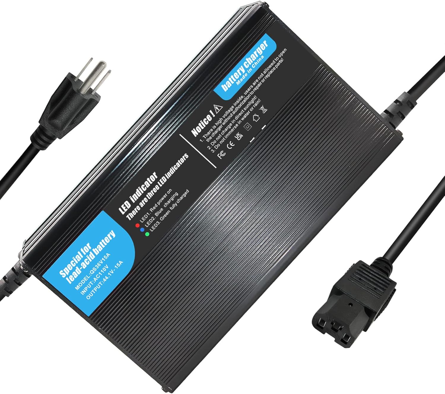 Cargador de batería de plomo ácido de 48 V 36 V 15 A para carrito de golf Bicicleta eléctrica Scooter eléctrico Bicicleta eléctrica para ClubCar DS