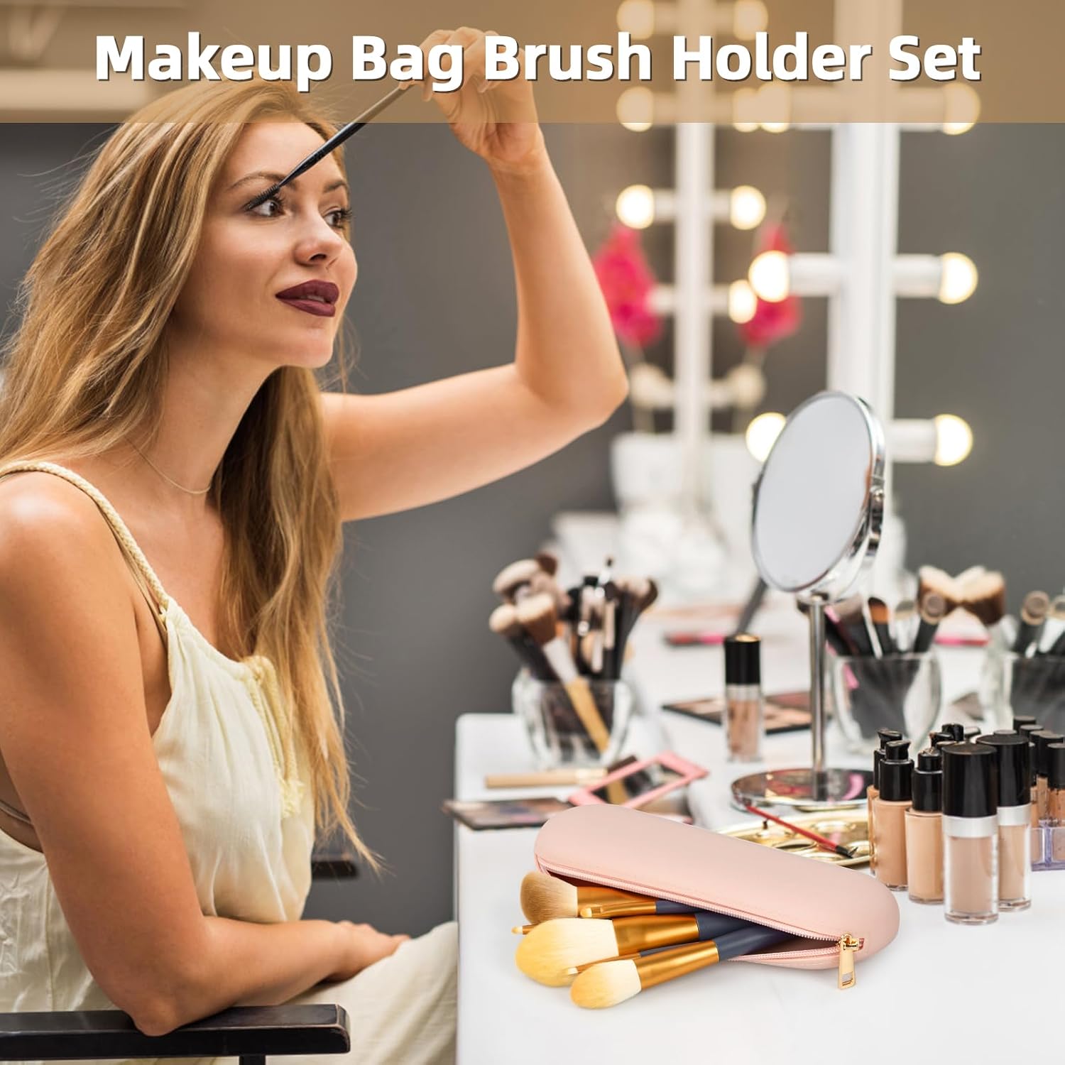 Organizador de estuche para licuadora, estuche de esponja de silicona, organizador de brochas de maquillaje con soporte para esponja de maquillaje,