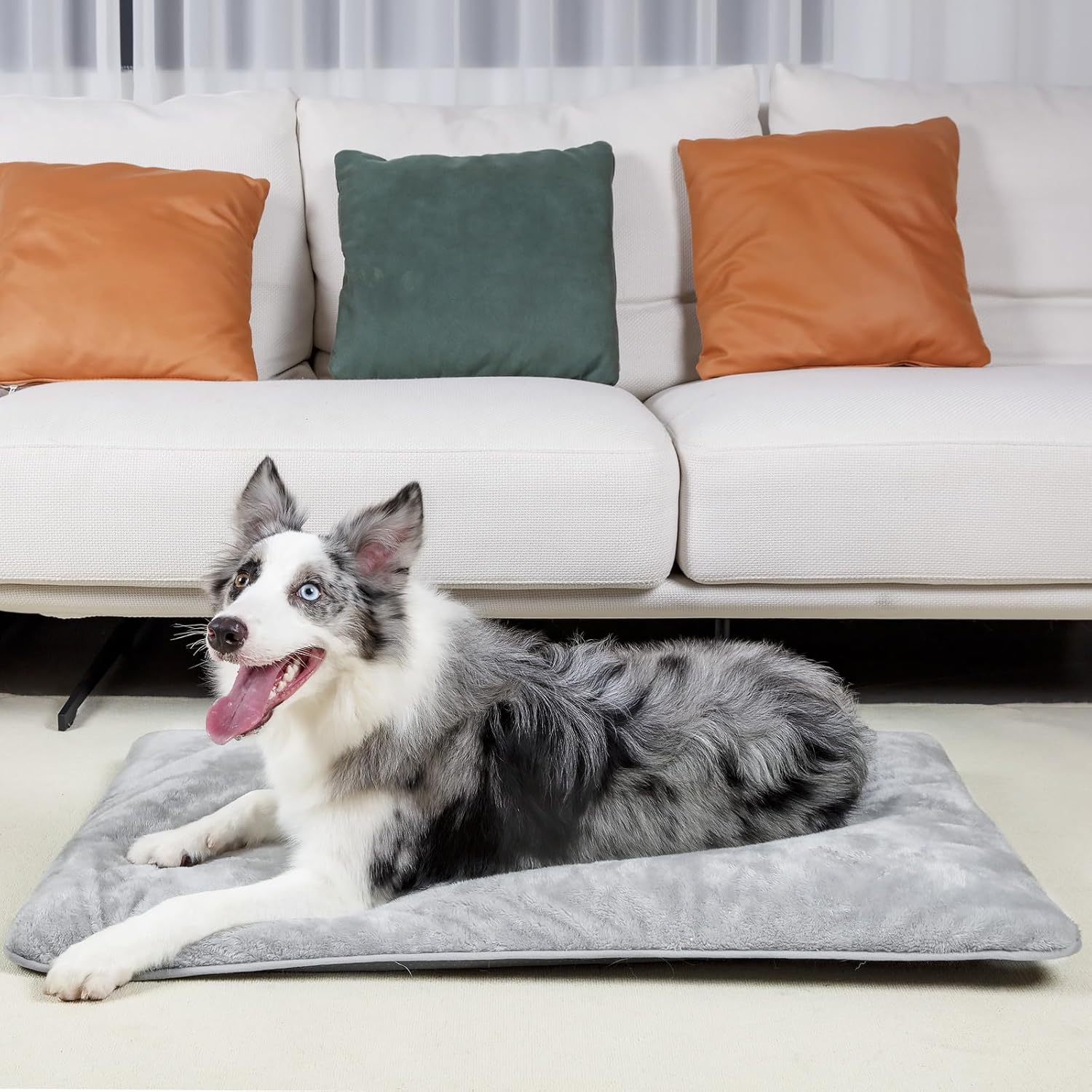 Mora Pets Almohadilla impermeable para jaula para perros, cama ultra suave para mascotas, con funda extraíble lavable, parte inferior