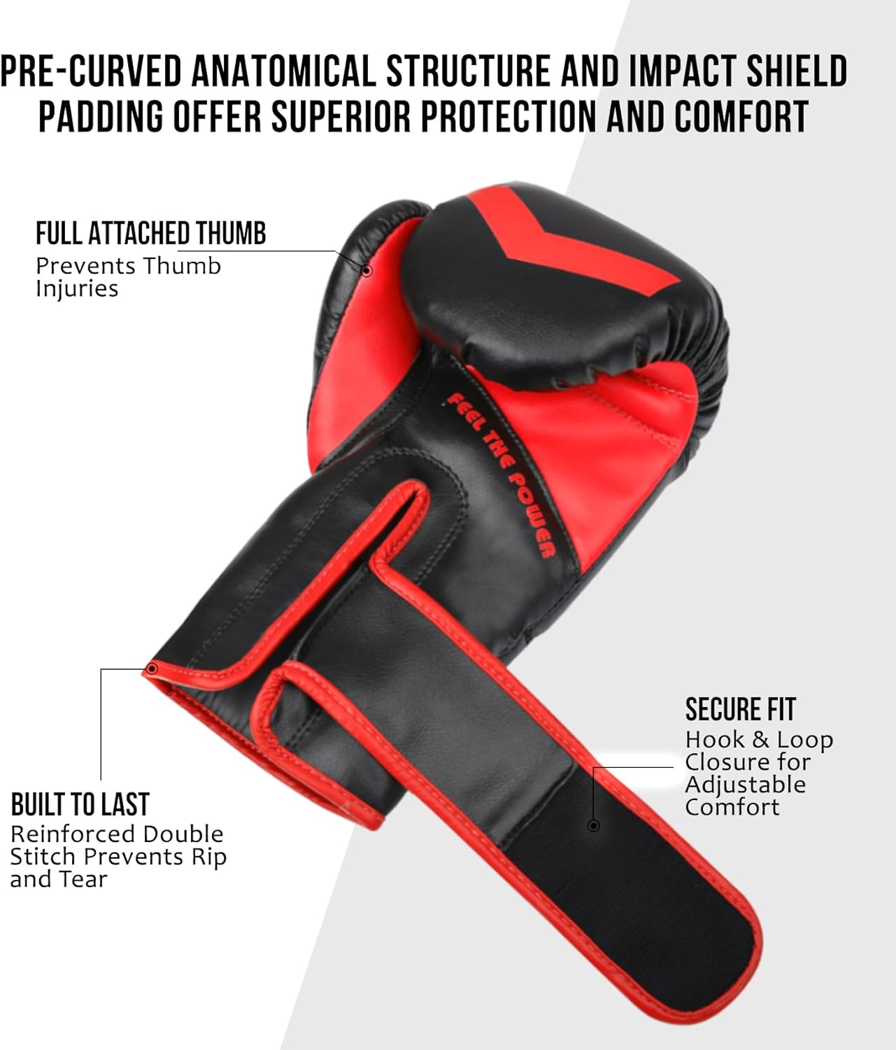 Exxact Sports Knockout – Guantes de boxeo juveniles para niños, guantes de boxeo de cuero duradero con protección acolchada para artes marciales