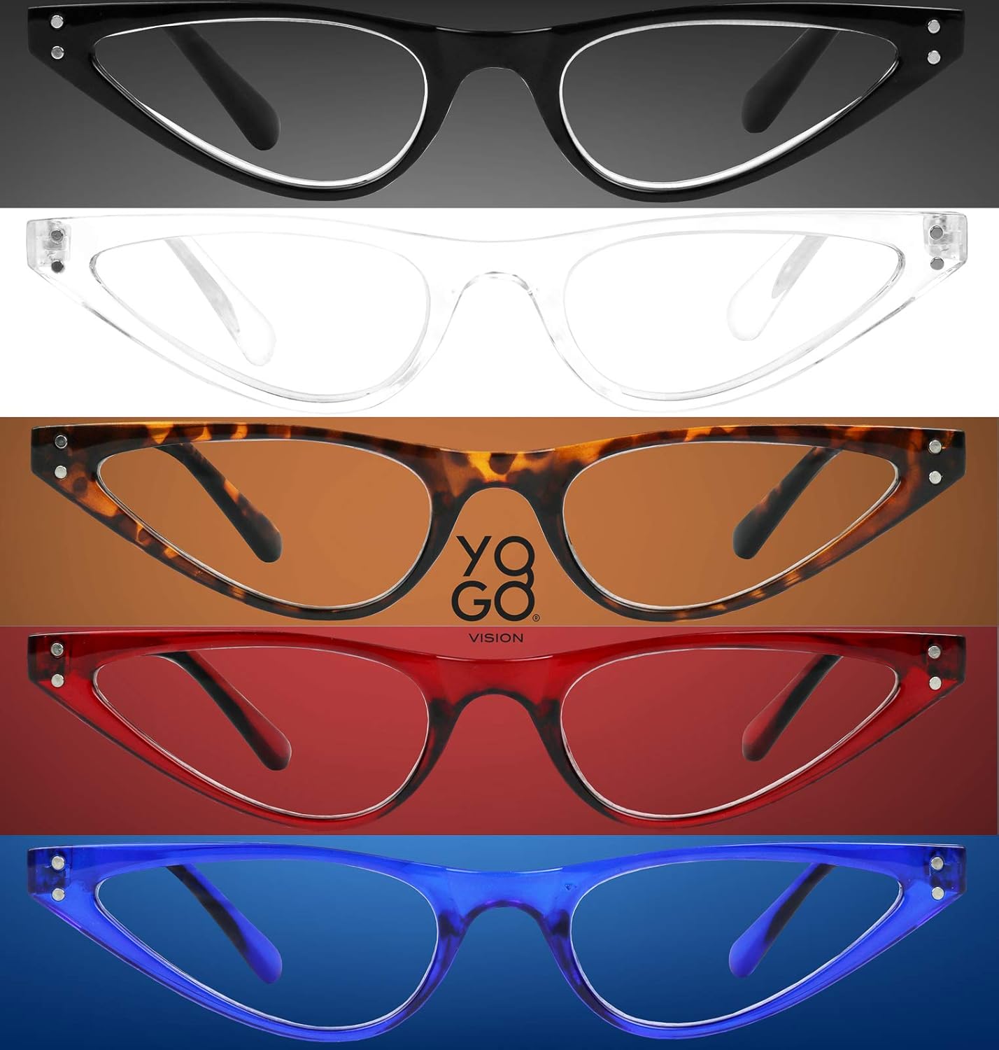 5 pk gafas de lectura azul bloqueo de luz pequeña cateye gafas mujeres ligero primavera bisagra lectores anti deslumbramiento