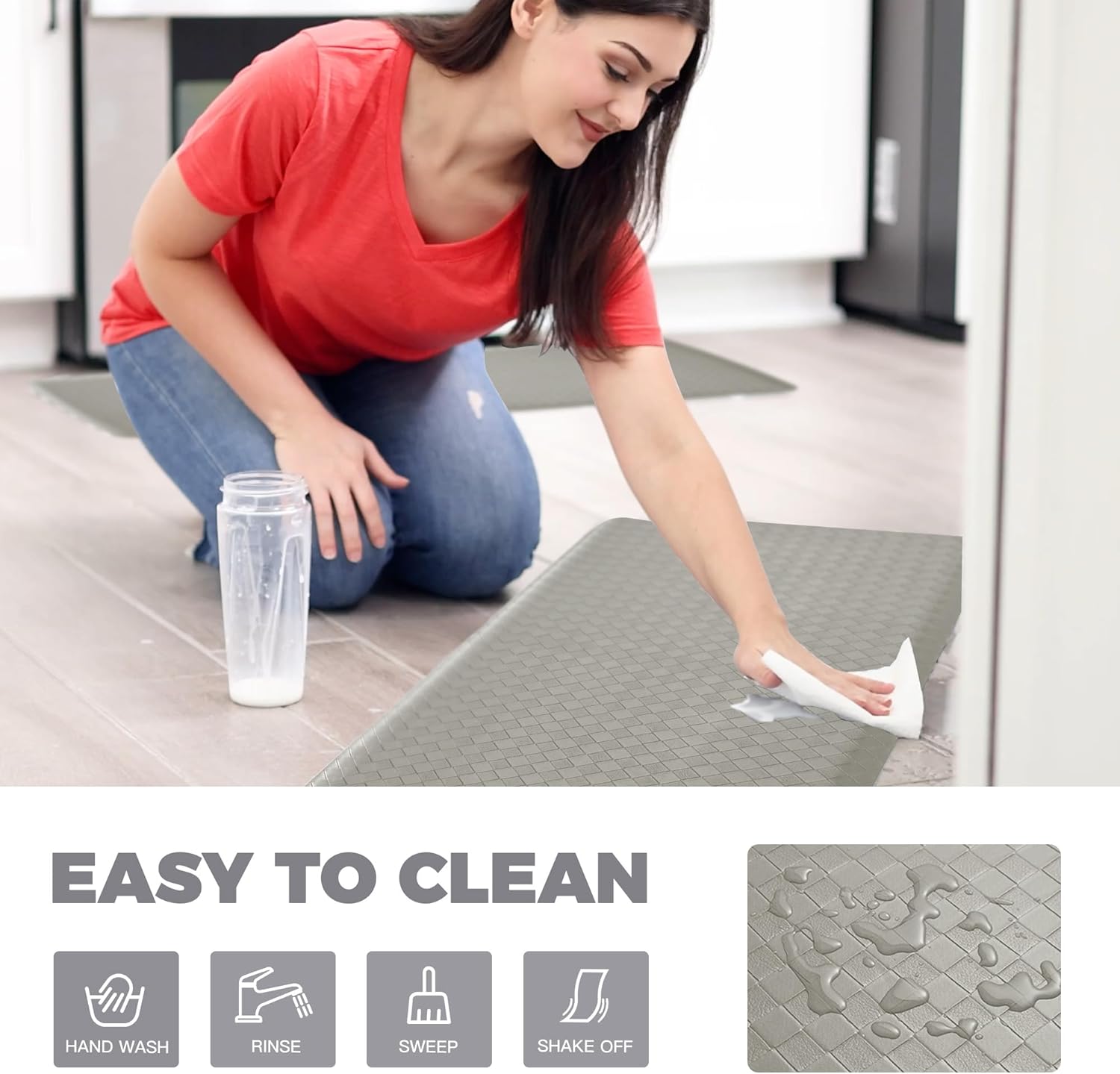 KOKHUB Tapete de cocina, acolchado de 12 pulgada de grosor, antifatiga, impermeable, tapete de escritorio cómodo de pie, tapete de cocina