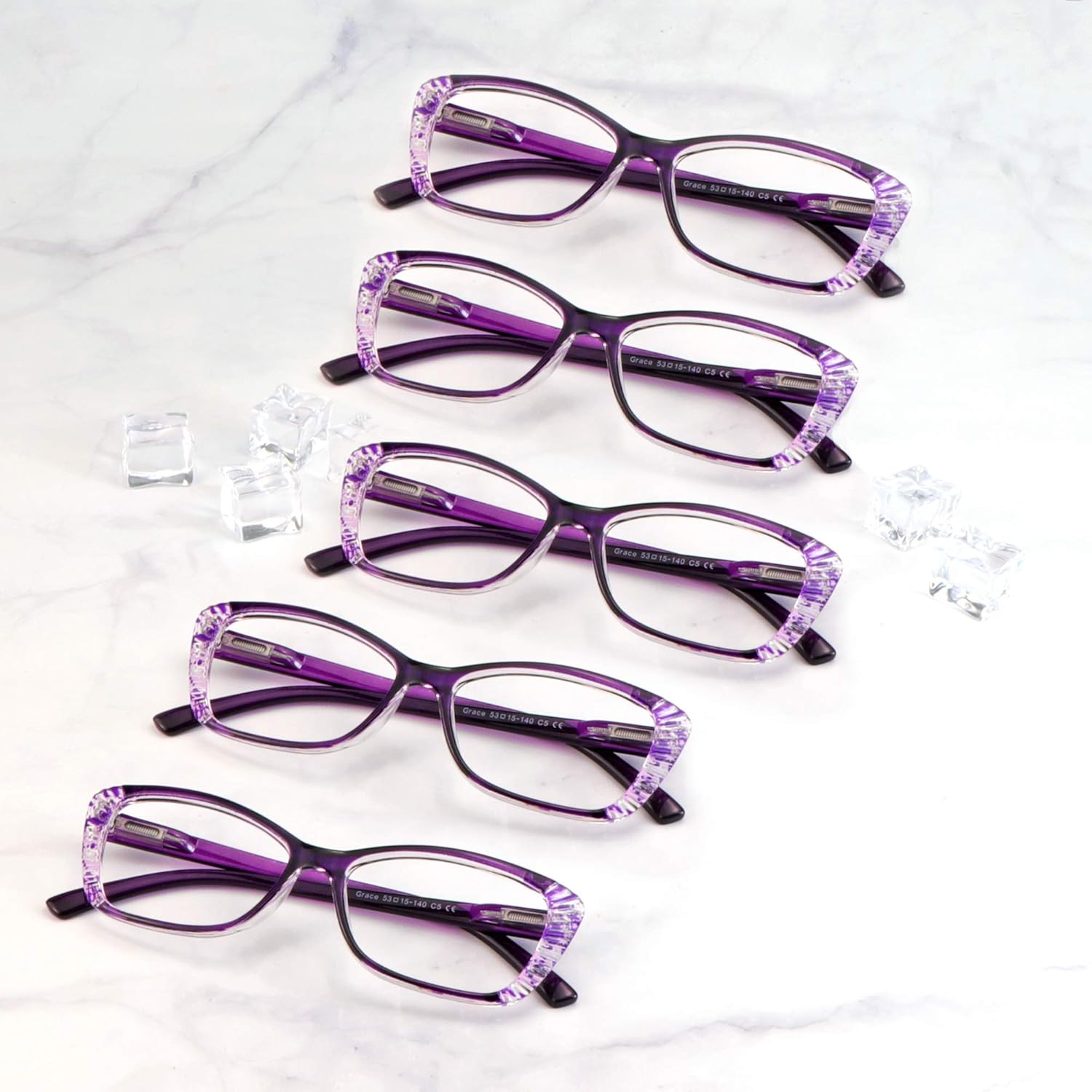LifeArt 4 Pairs Reading Glasses, Blue Light Blocking Glasses, Computer Glasses Women Men, Fashion Rectangle Eyewear Frame