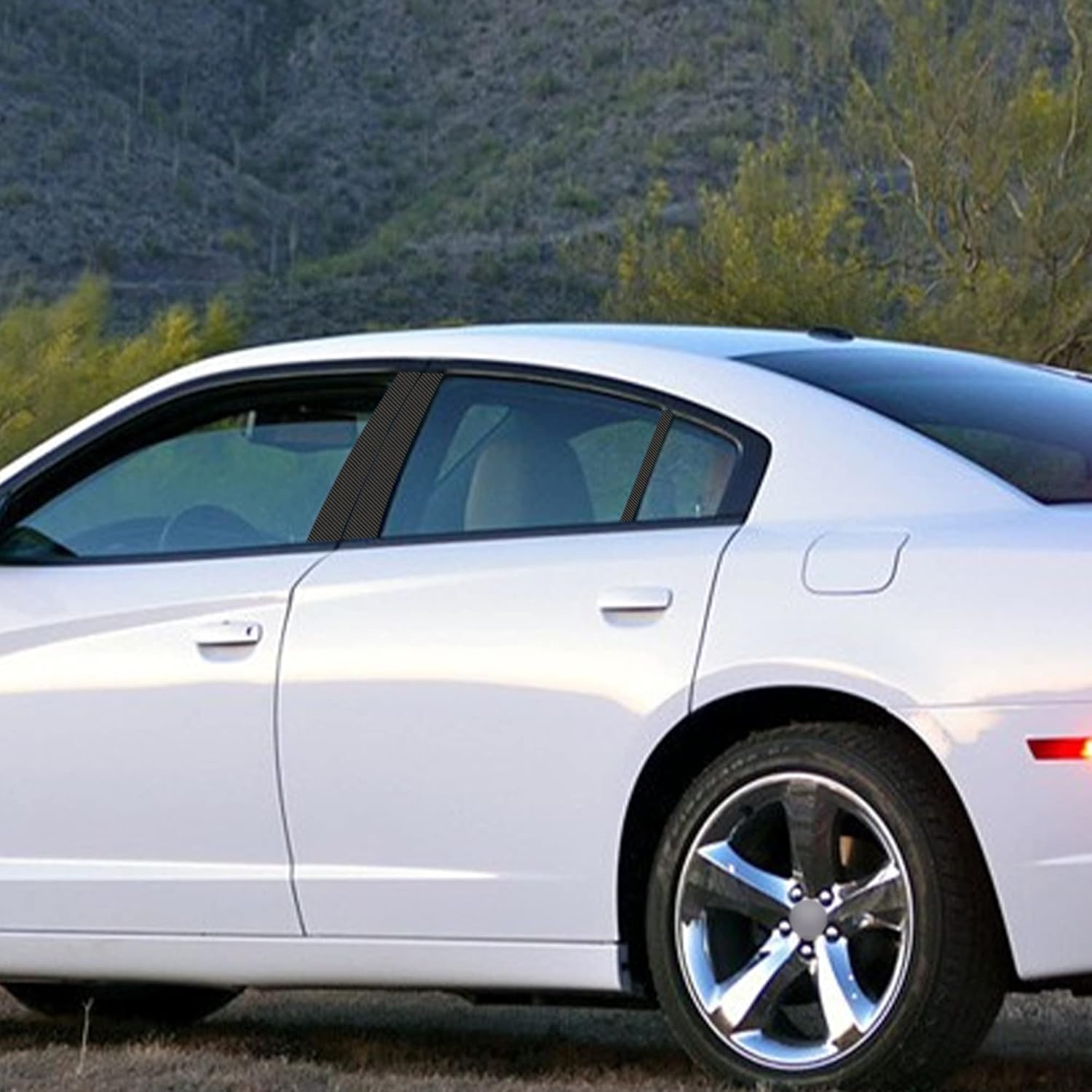 TOMALL Calcomanías de vinilo para poste de ventana de automóvil compatibles con Dodge Charger 2018-2022, calcomanías de columna de ventana de fibra