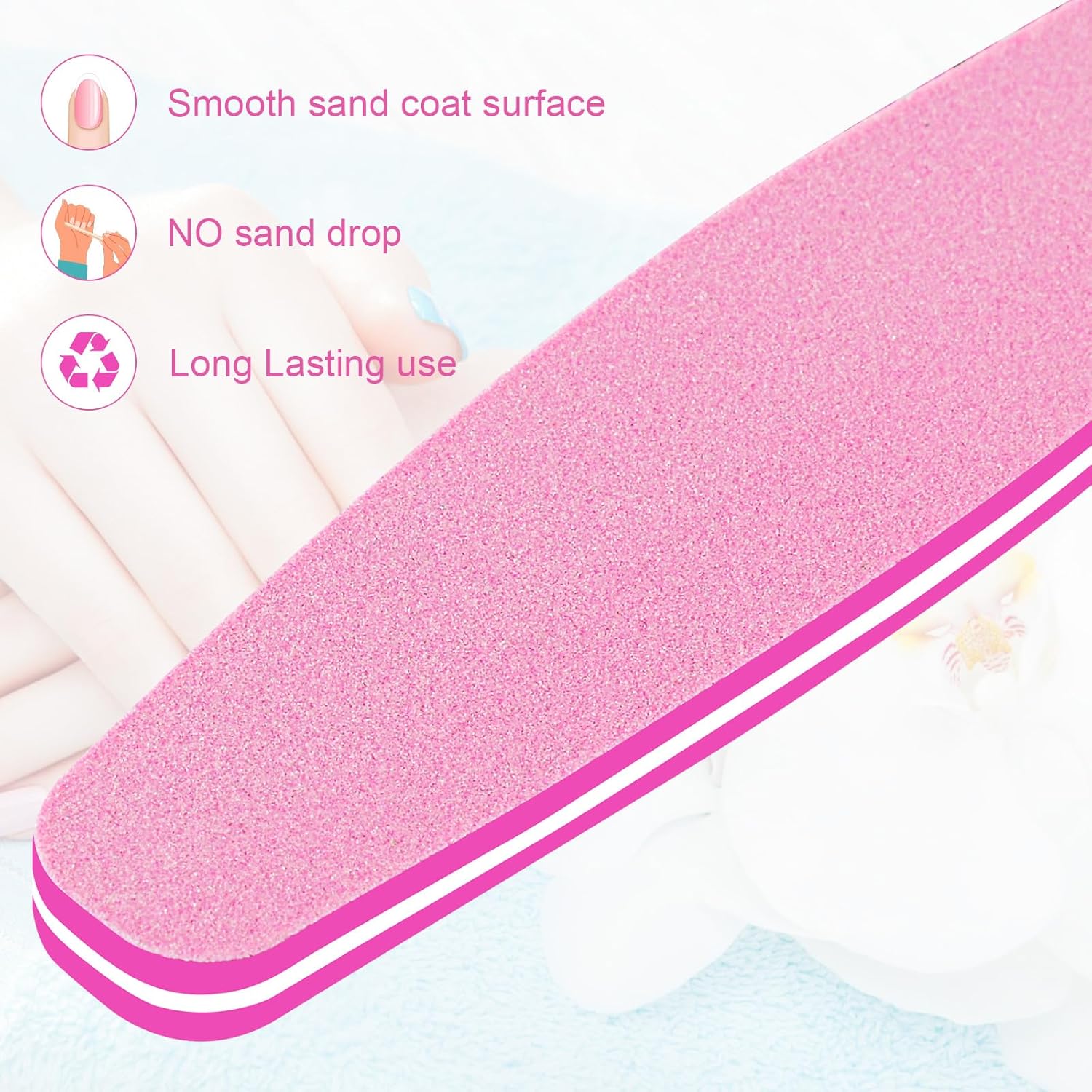 Anrui Emery Boards para uñas, 12 limas de uñas para uñas naturales, grano 100180 de doble cara para uñas, lima de uñas profesional reutilizable y