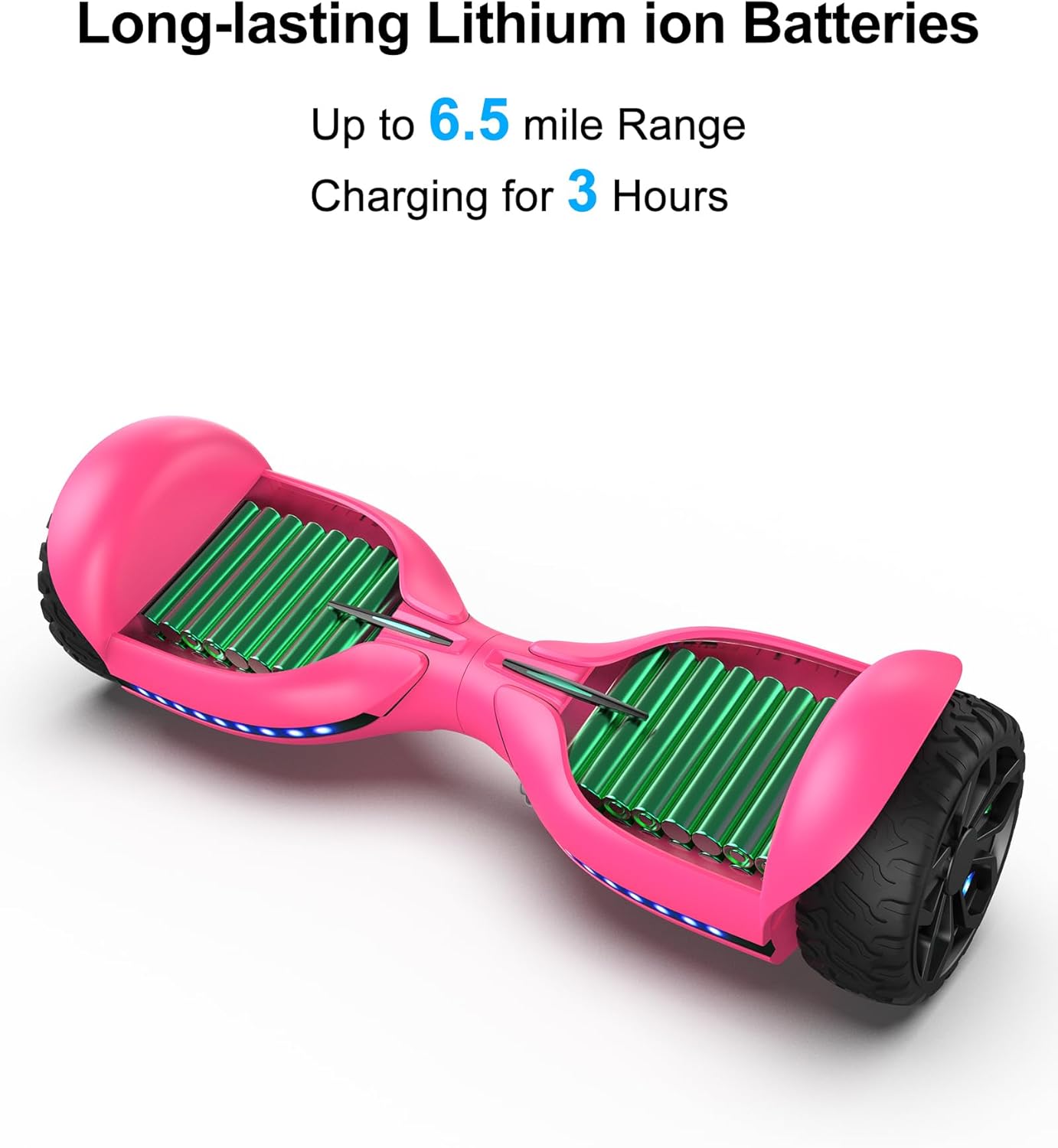 TOMOLOO Upgrated Hoverboards Q3X All Terrain Hoverboard with Colorful LED Lights, Self Balancing Scooter Off Road Hoverboards for Kids ages 6-12 and