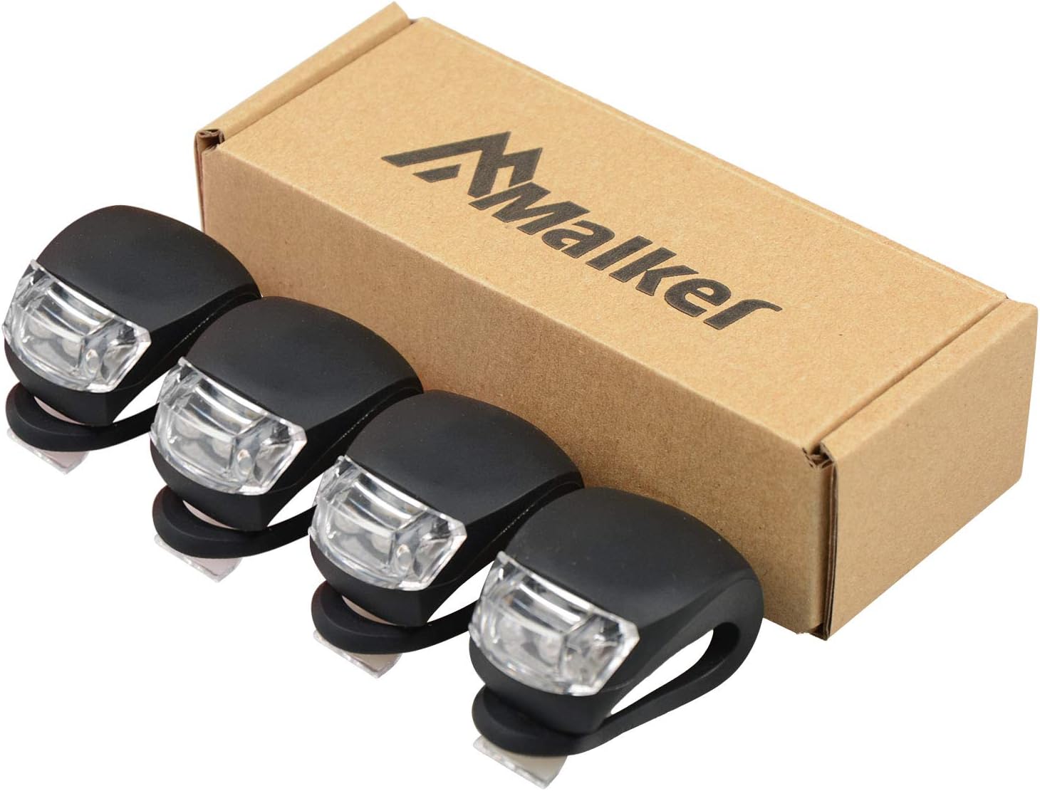 Juego de luces LED de silicona delanteras y traseras para bicicleta, faros delanteros y traseros, impermeables y de seguridad para carretera, luces
