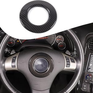 Marco de moldura de volante de ABS compatible con Chevrolet Corvette C6 2005-2013, calcomanía de protección de etiquetas para volante, accesorios Marco de moldura de volante de ABS compatible con Chevrolet Corvette C6 2005-2013, calcomanía de protección de etiquetas para volante, accesorios