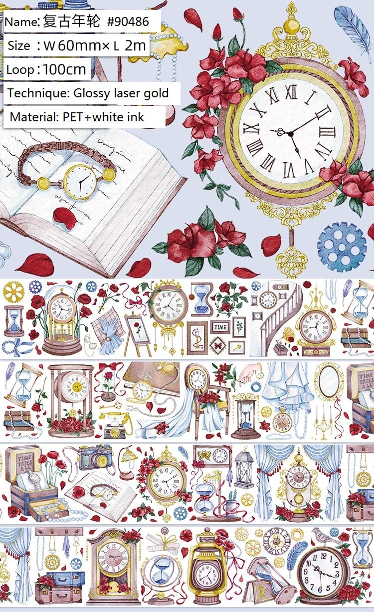 ZSALTT Cinta washi de PET de diseño vintage de mariposa y universo estrellado con efecto láserluz de concha para decoración de bricolaje (90486)