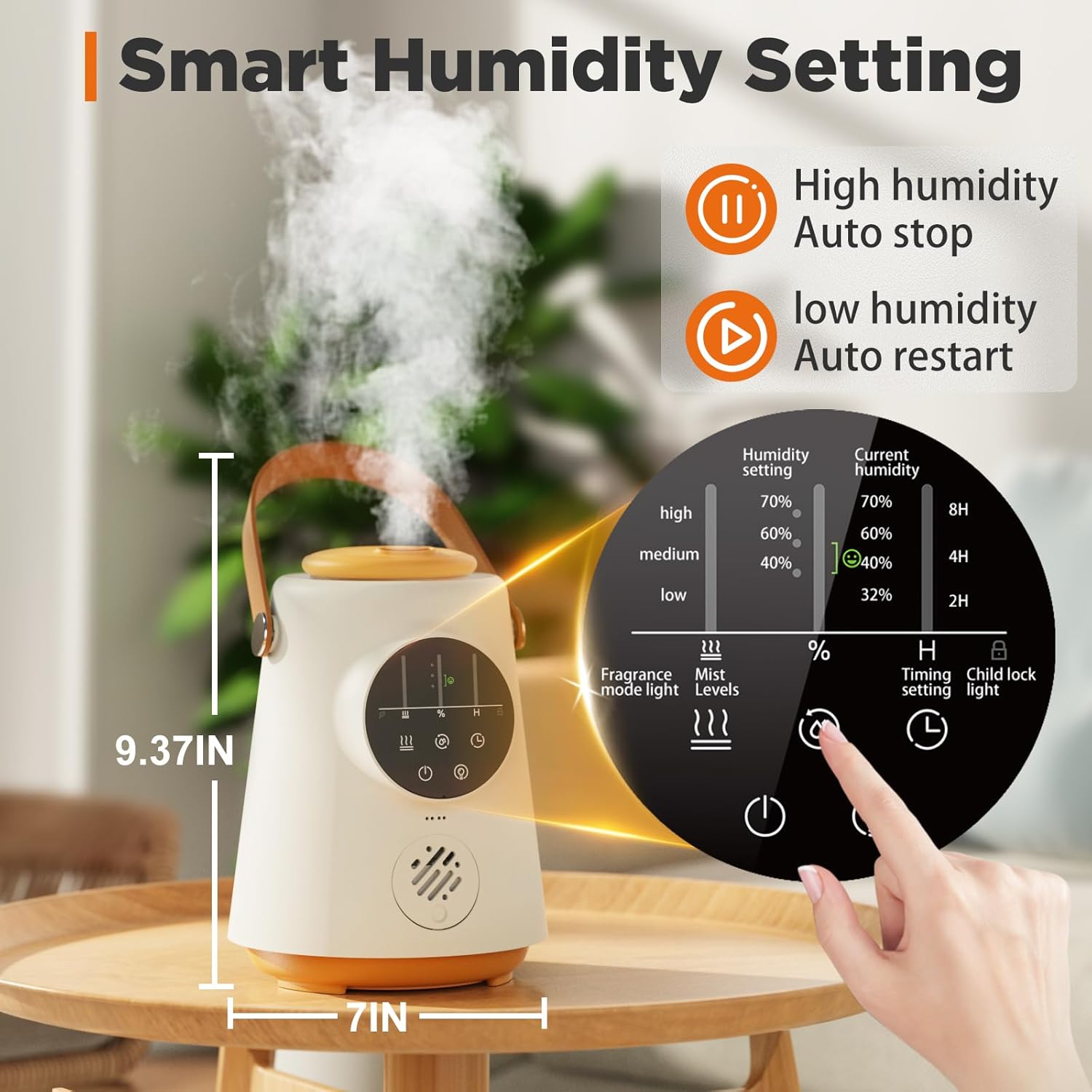 OJEPPA Humidificadores para dormitorio, humidificadores ultrasónicos de niebla fría de 2.5L para bebé, hogar, oficina, guardería y plantas,