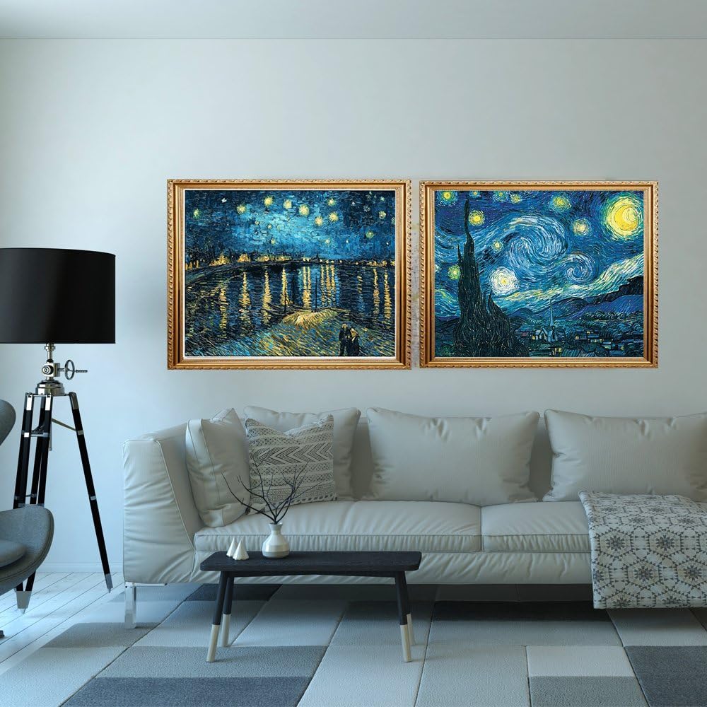 HaiMay 2 juegos de pintura de diamantes 5D para bricolaje, pintura de diamantes de imitación de cielo estrellado para decoración de pared, estilos