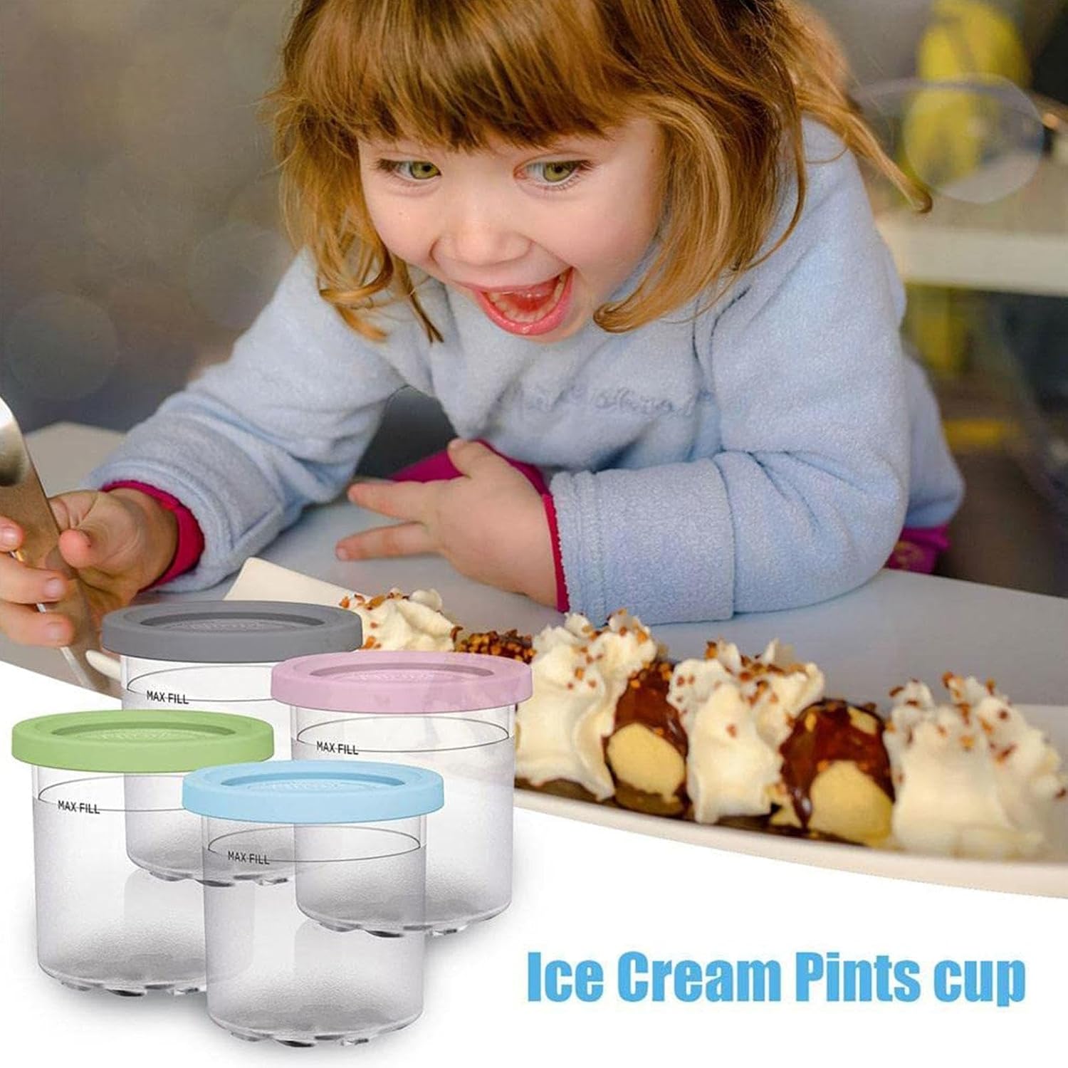 246 pintas Creami Deluxe, para tapas de pintas de crema ninja, recipientes de crema de 16 onzas sin BPA, aptas para lavavajillas para máquina de