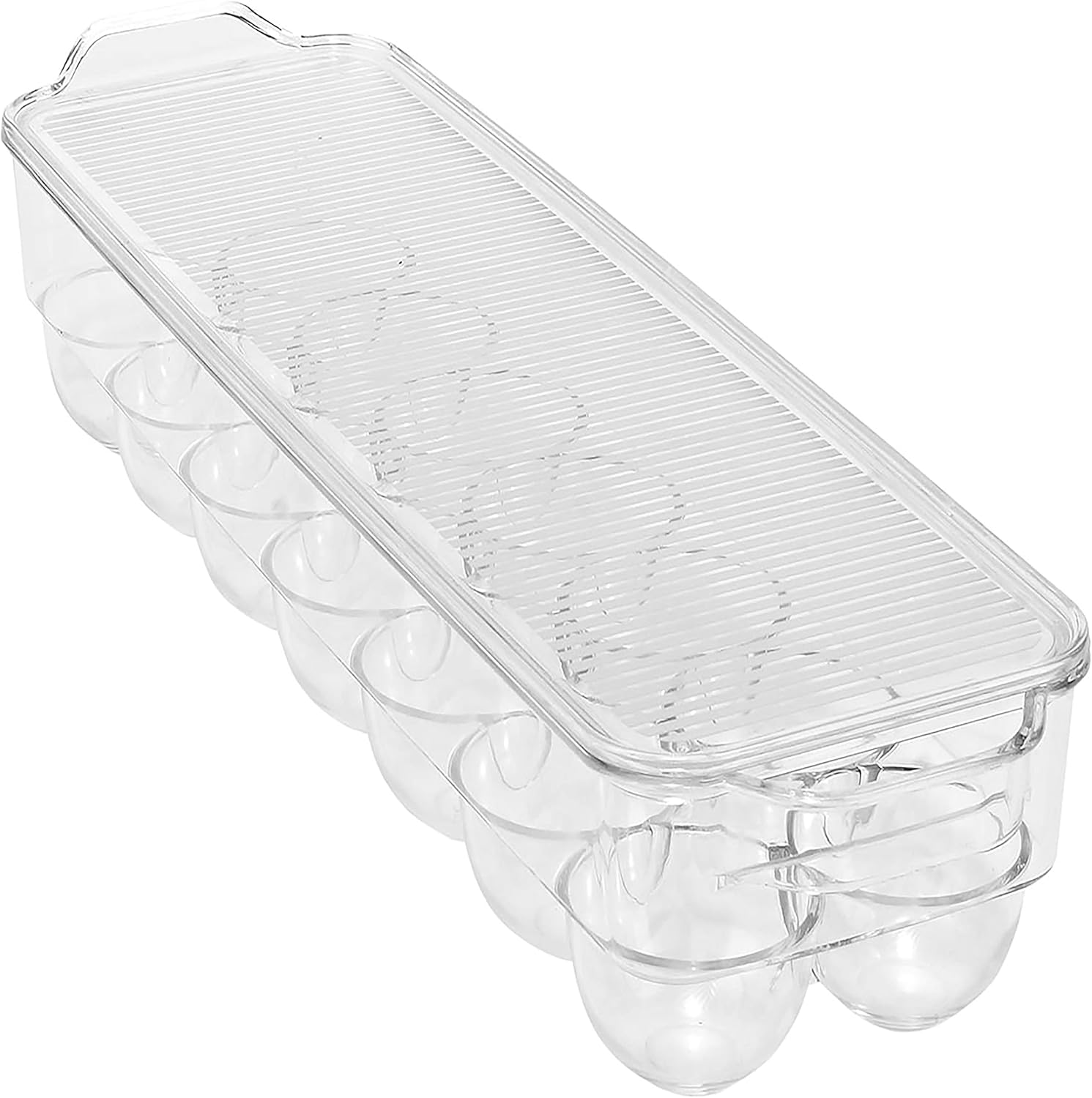 Kitchen Details, Almacenamiento para refrigerador, organizador de refrigerador, transparente con asas, caja de huevos, 1 paquete