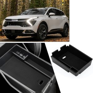 PSLER Organizador de consola central negro compatible con Sportage 2023 NQ5, caja de almacenamiento secundaria con reposabrazos, material ABS PSLER Organizador de consola central negro compatible con Sportage 2023 NQ5, caja de almacenamiento secundaria con reposabrazos, material ABS