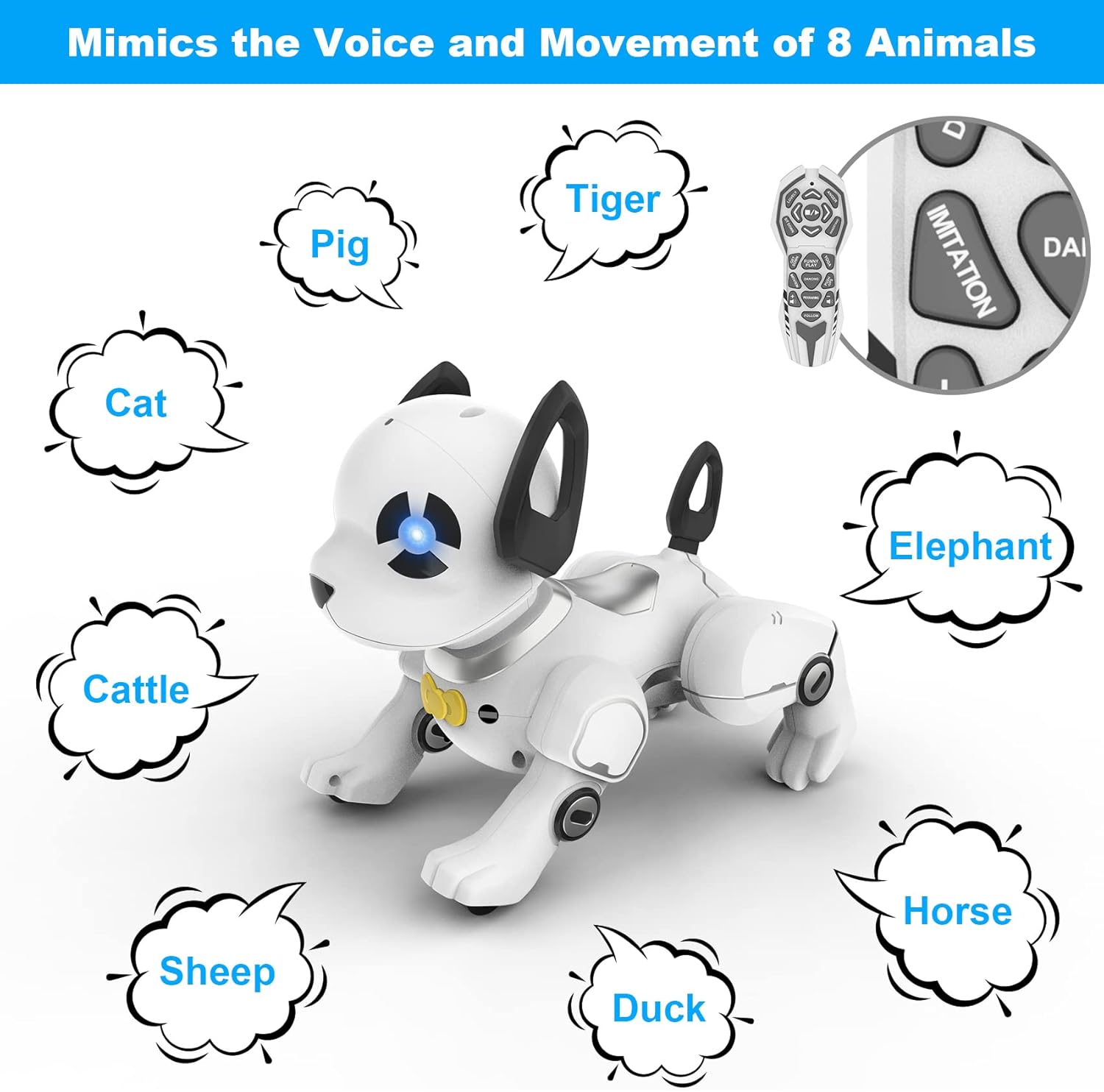 Robot de juguete para perros con control remoto, programable inteligente interactivo robótico, robot de acrobacias a control remoto, juguetes para