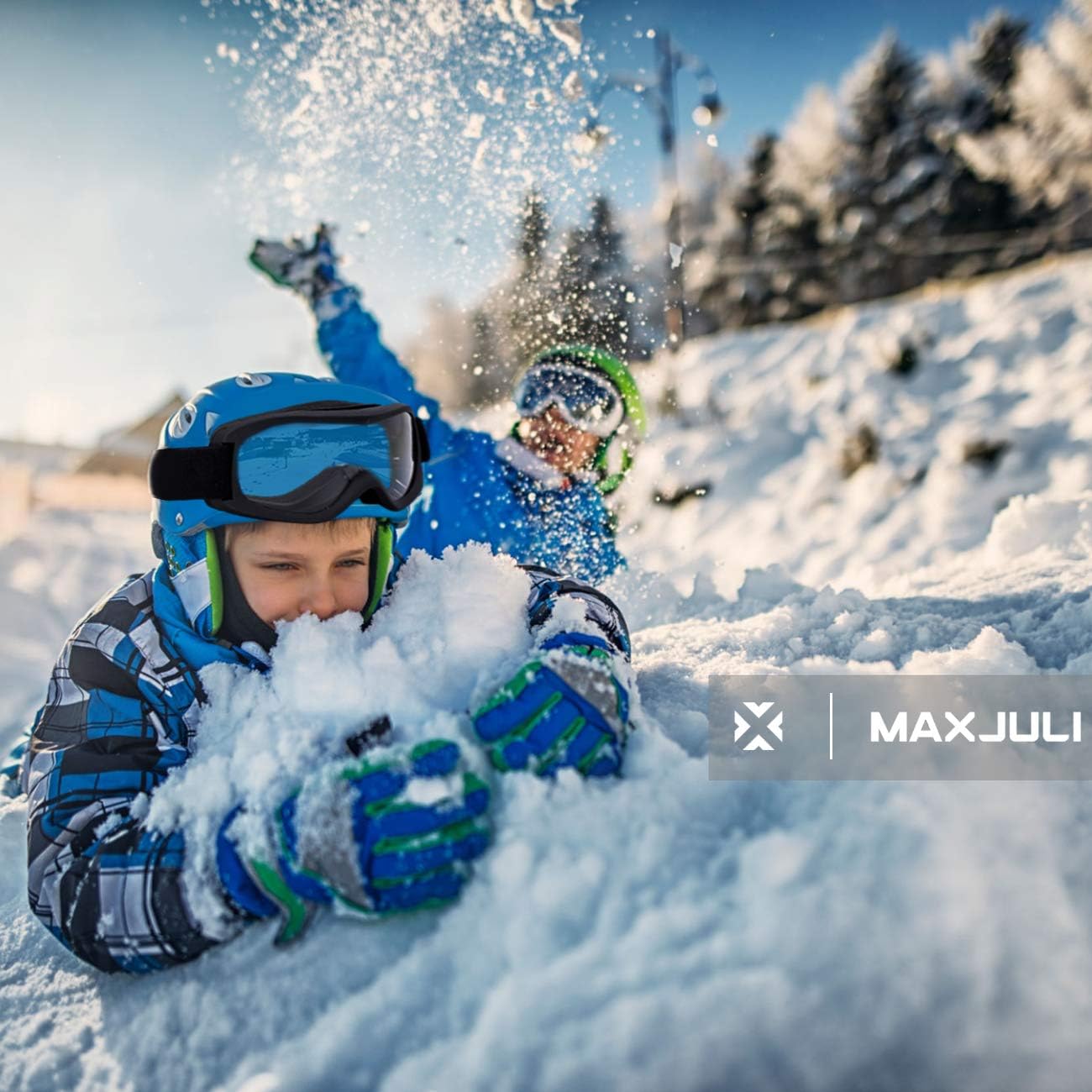MAXJULI Gafas de esquí para niños  Gafas de nieve compatibles con casco para bebés y niños pequeños con 100% protección UV edad 0-4 4301