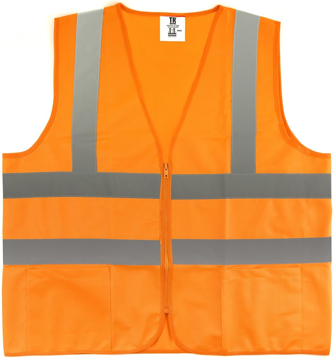 ÿTR Industrial Chaleco de Seguridad Naranja, XXXL, Tejido de 2 Bolsillos