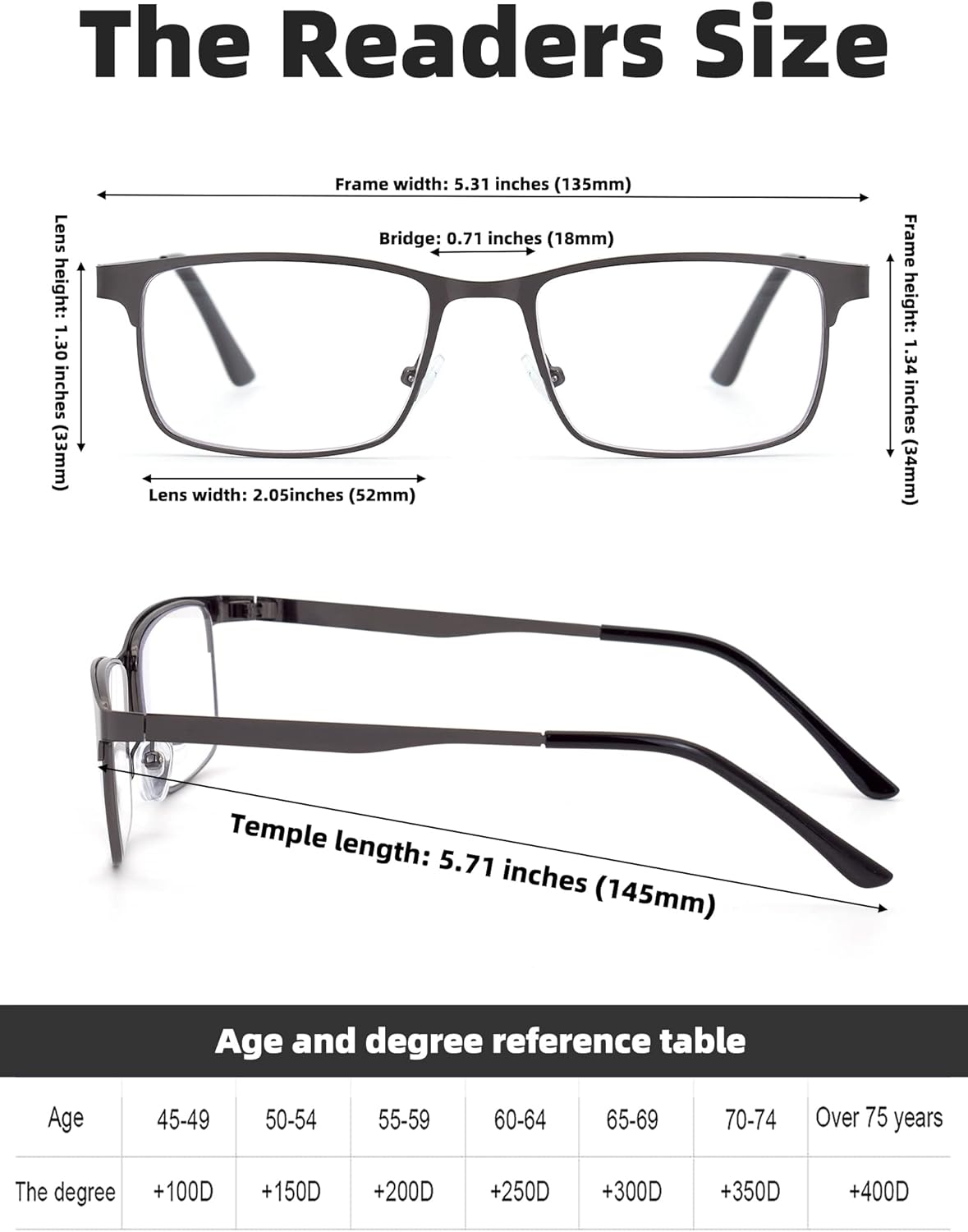 Paquete de 6 lentes de lectura con luz azul para hombres y mujeres, ligeros, con bisagra de resorte de metal, antifatiga ocular
