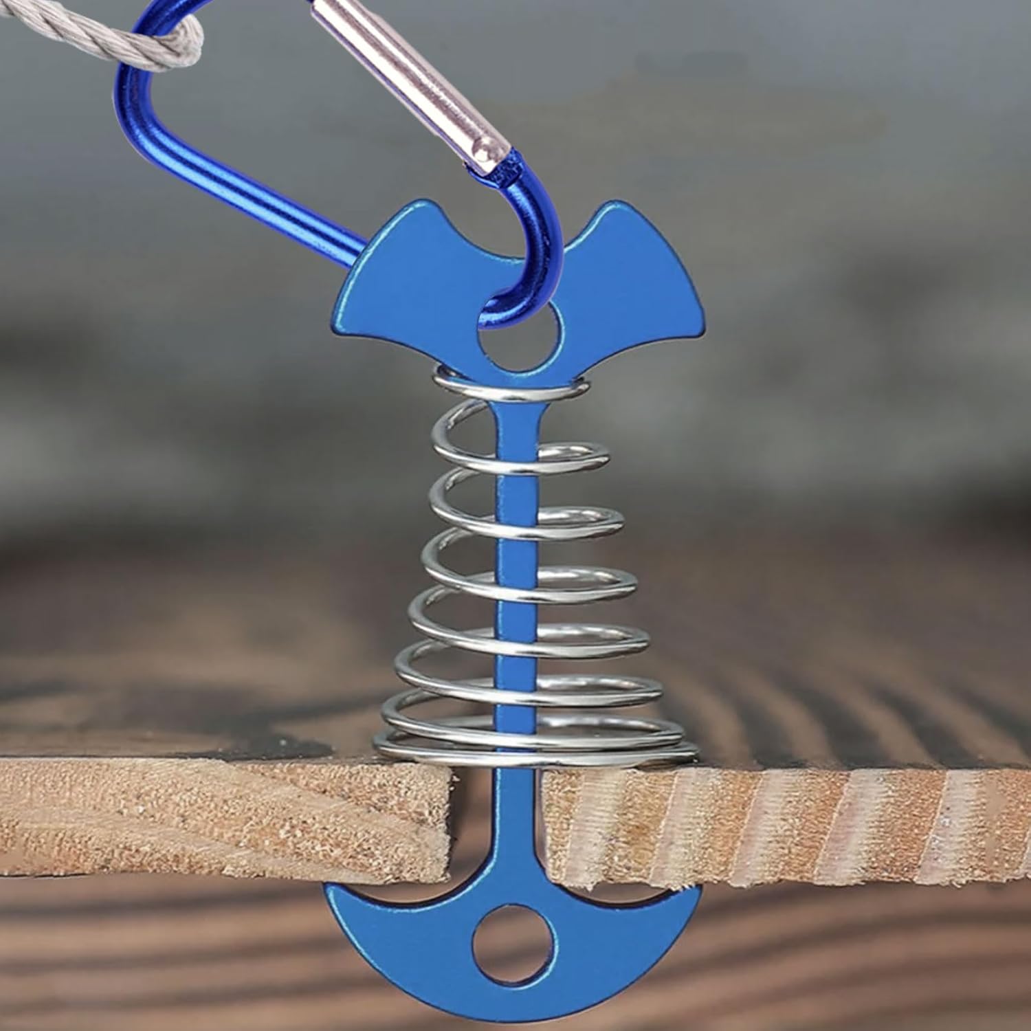 Clavijas de anclaje para cubierta con clip de mosquetón, 10 unidades, accesorios de campamento de espina de pescado, anclajes de cubierta a prueba