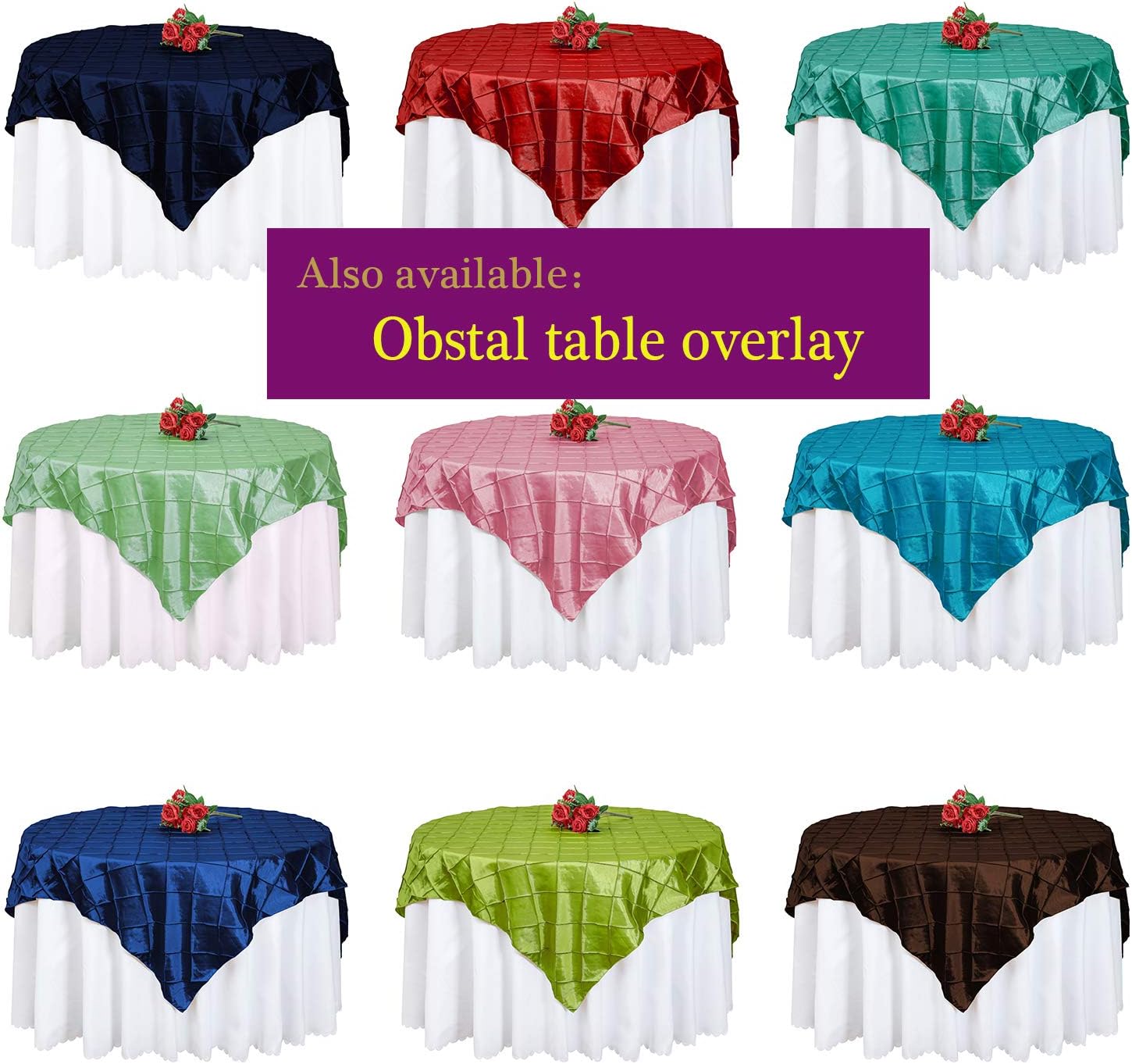 Obstal – Mantel redondo de 210 gsm (7.41 ozm), resistente al agua, de microfibra y decorativo para uso en interiores y exteriores (60 pulgadas de