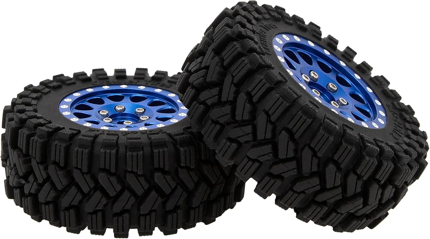 4 neumáticos MEUS RACING RC de 1.2 pulgadas, 64 x 24 neumáticos para TRX4M SCX24 FCX24 RC (azul, tipo A)