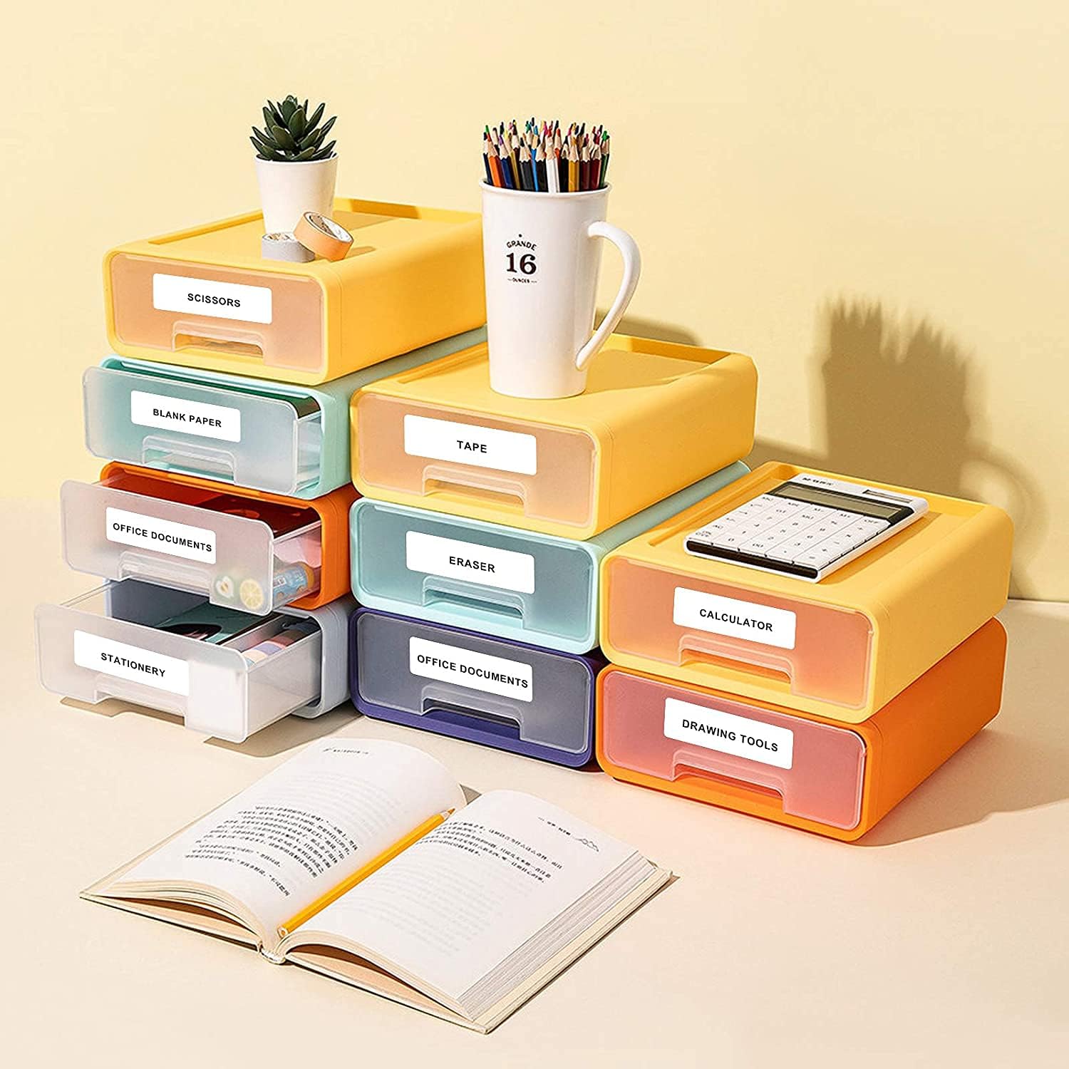 Cinta de etiquetas de impresora modelo D11D110D101, (3 rollos, 0.59 “x 1.18″15×30 mm) Papel de impresión de etiquetas adaptado, reemplazo de cinta