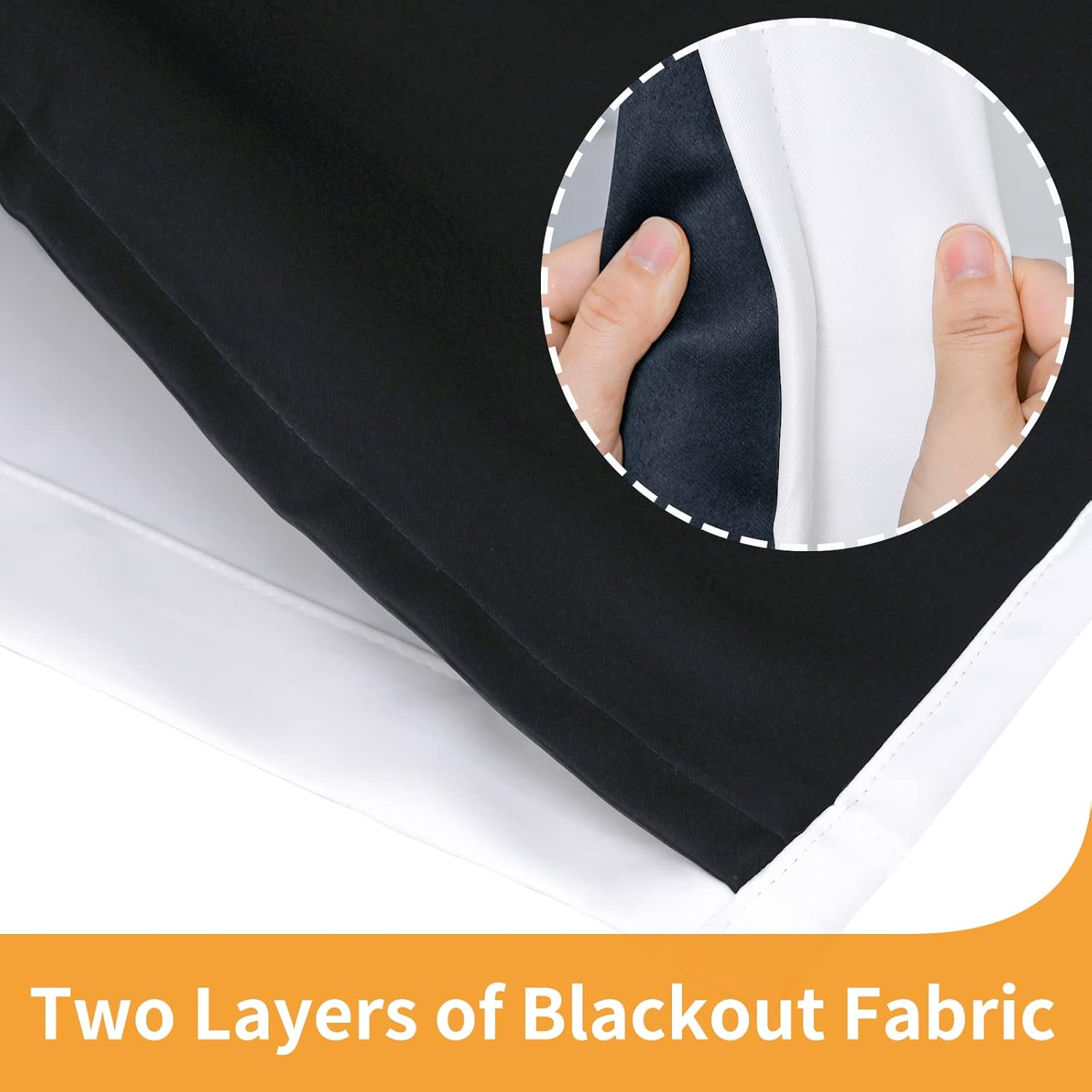 YoungsTex Cortinas 100% opacas de color blanco puro para sala de estar de 84 pulgadas de largo, 2 paneles de 2 capas gruesas con aislamiento