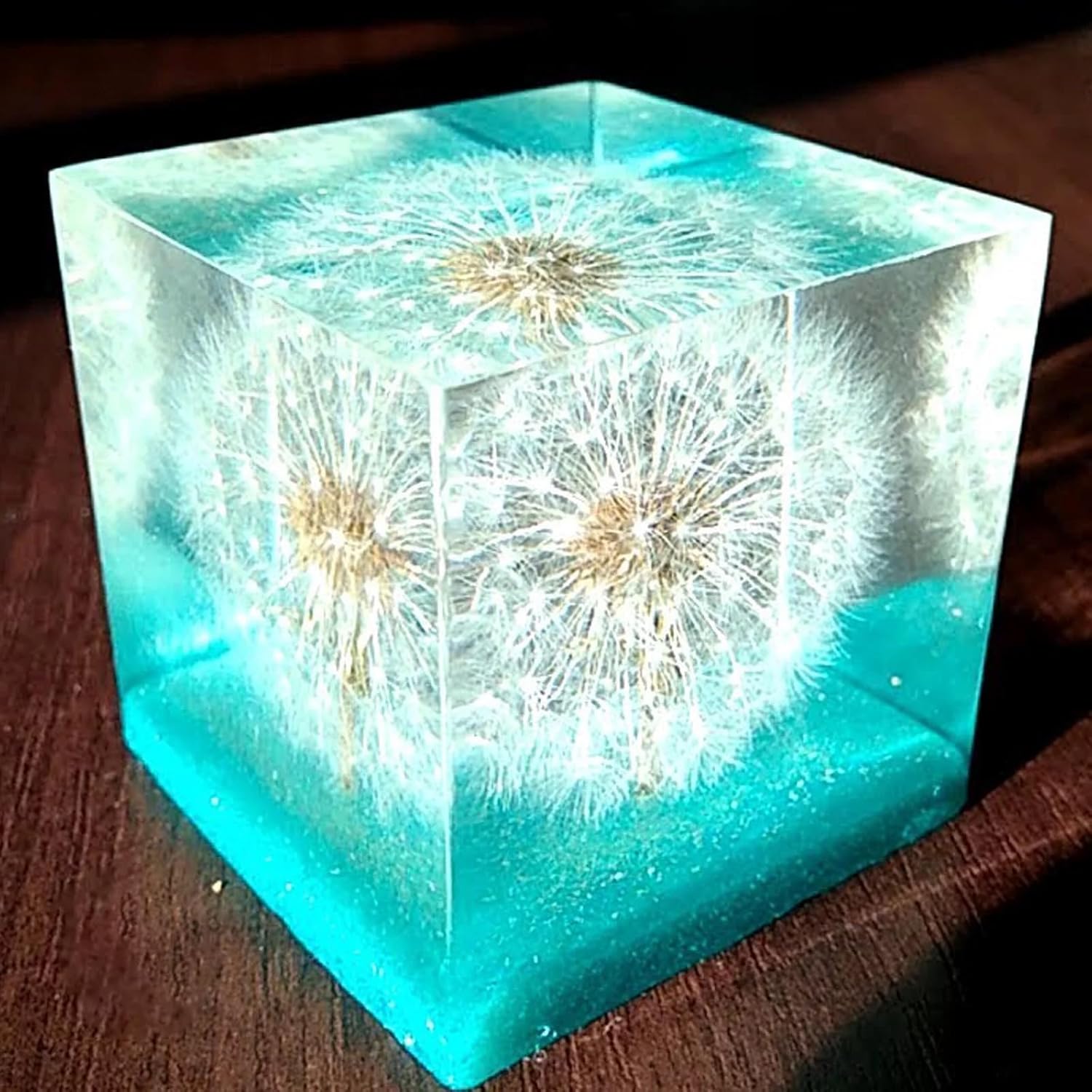 Paquete de 2 moldes cuadrados de resina en forma de cubo de moldes de fundición de silicona, 2 tamaños, moldes de resina epoxi, moldes de silicona