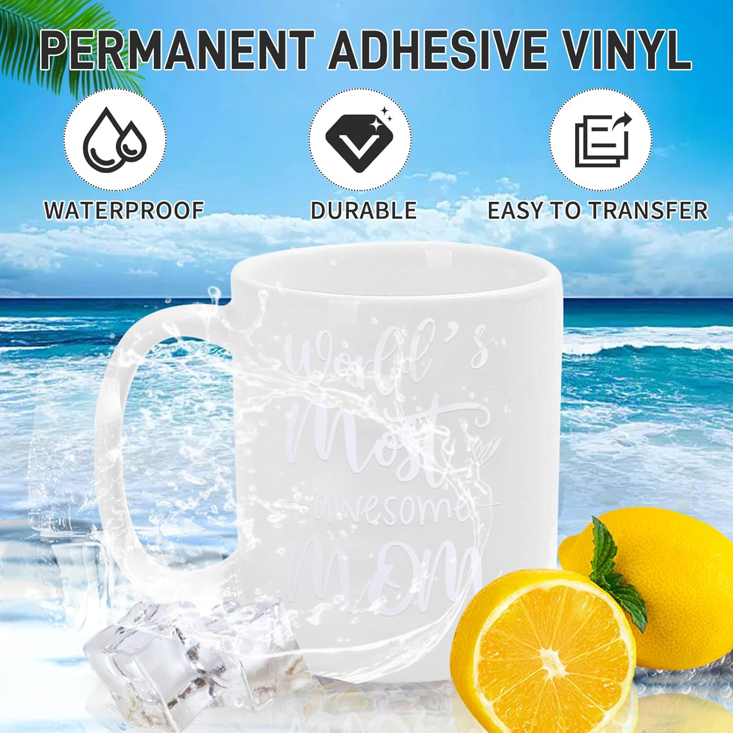 IModeur Vinilo permanente blanco mate para Cricut, rollo de vinilo adhesivo permanente de 12 pulgadas x 12 pies, paquete de vinilo para manualidades