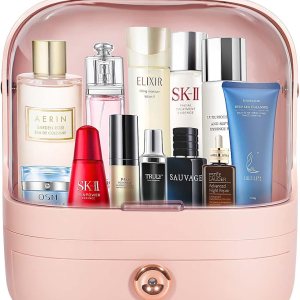 MASSY Egg Shape(Oval) Makeup Storage Box, Countertop Portable Vanity Cosmetics Organizer Preppy Style (MBOX-03-Pink) MASSY Egg Shape(Oval) Makeup Storage Box, Countertop Portable Vanity Cosmetics Organizer Preppy Style (MBOX-03-Pink)