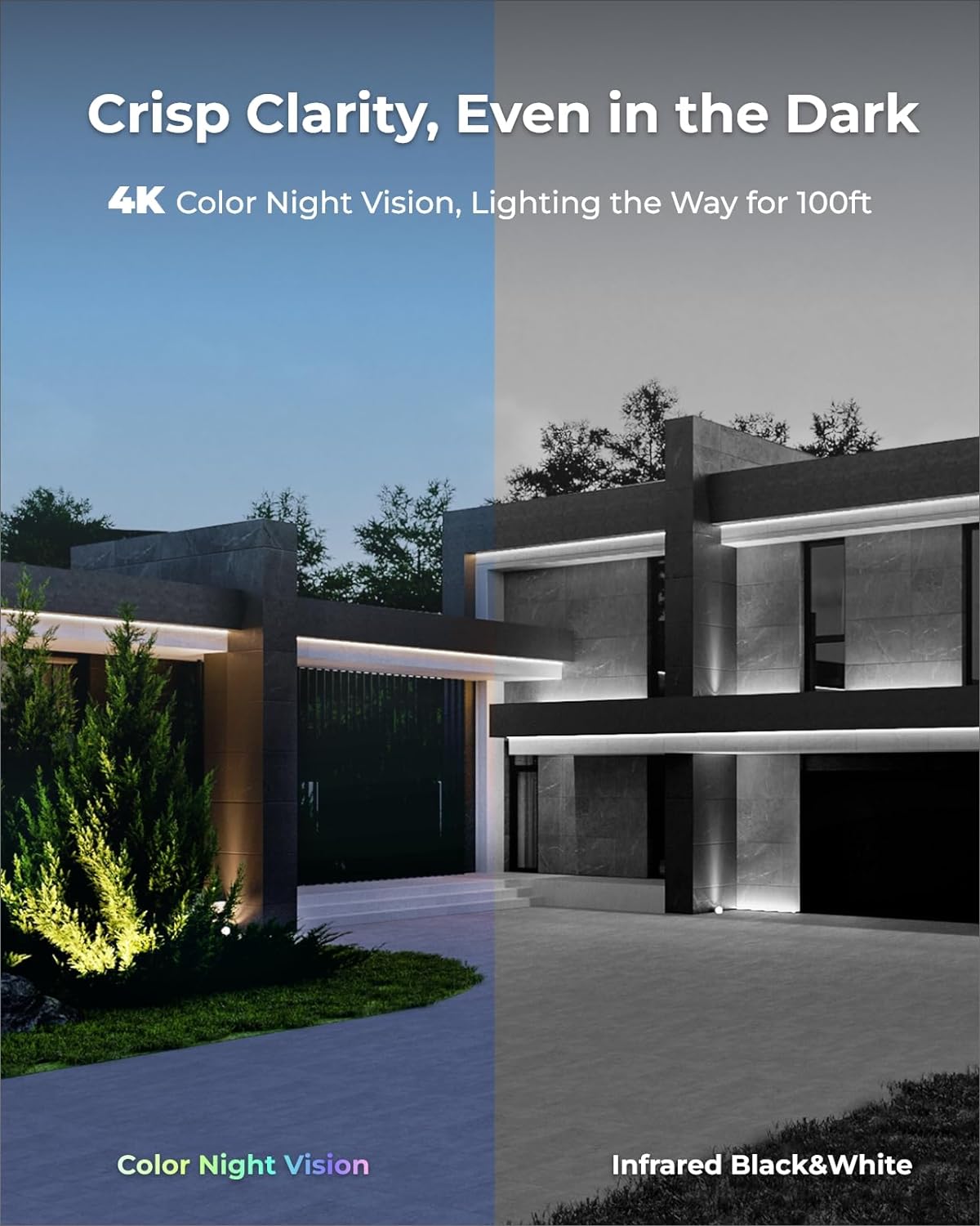 REOLINK Sistema de cámara de seguridad inalámbrica 4K, 4 cámaras WiFi 6 enchufables para exteriores 4K8MP, visión nocturna a color, detección de