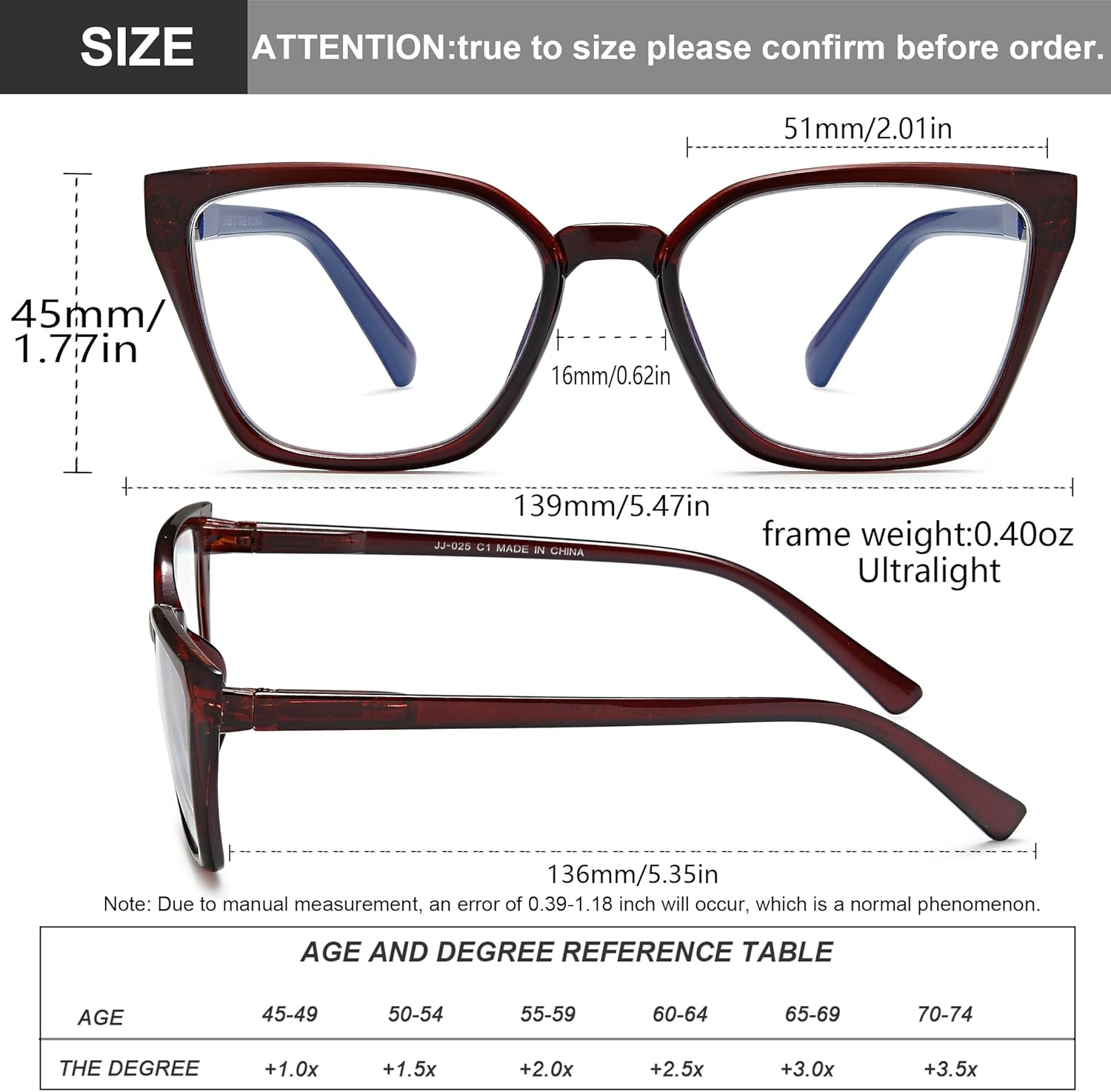 EYEURL Lectores de gran tamaño para mujer, paquete de 5 lentes de lectura con bloqueo de luz azul para mujer + 1.25 marcos cuadrados de moda con