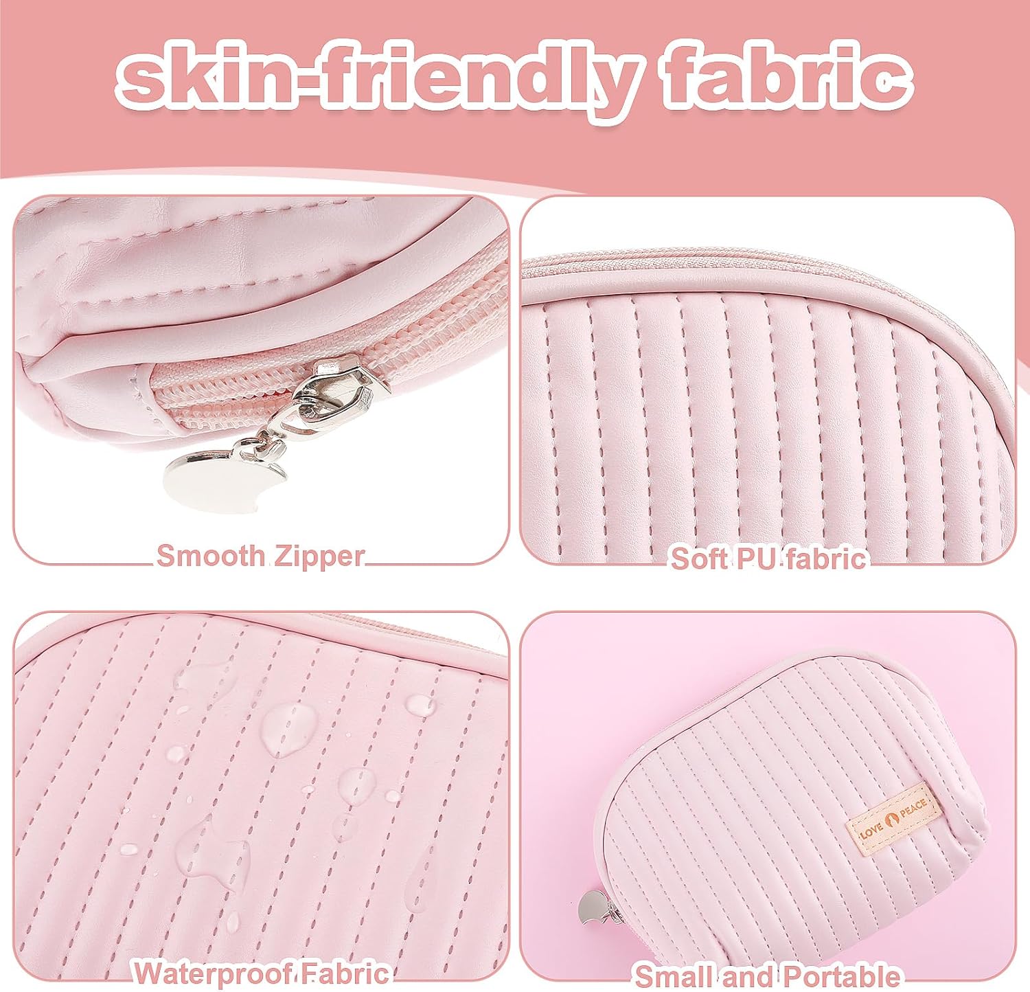 Bolsa de cuero suave, bolsa de almacenamiento de servilletas sanitarias, organizador de almohadilla menstrual portátil, bonita bolsa de maquillaje,