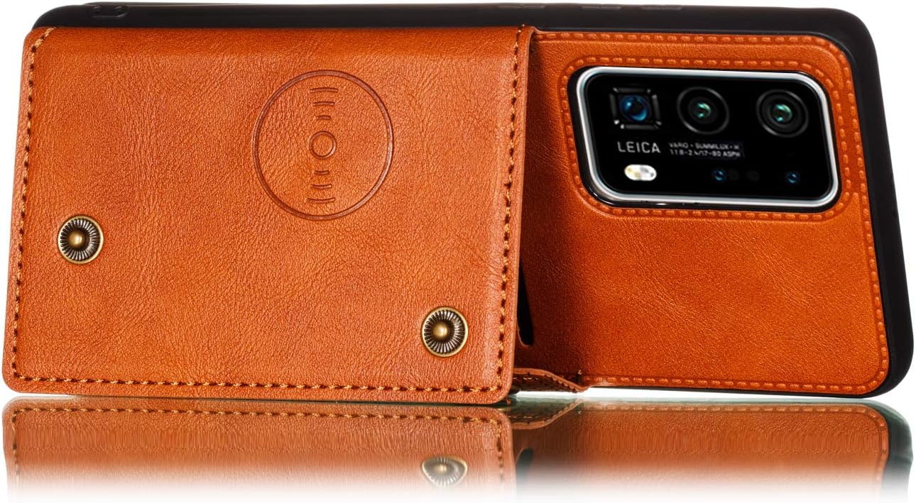 Elubugod Funda para Huawei P40 Pro, con ranura para tarjeta para Huawei P40 Pro ELS-NX9 ELS-N04 ELS-AN00 ELS-TN00 Funda marrón