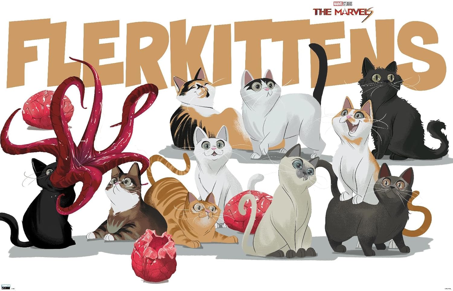 Trends International Marvel The Marvels – Póster de pared de Flerkittens, 22.37 x 34.00 pulgadas, versión sin marco