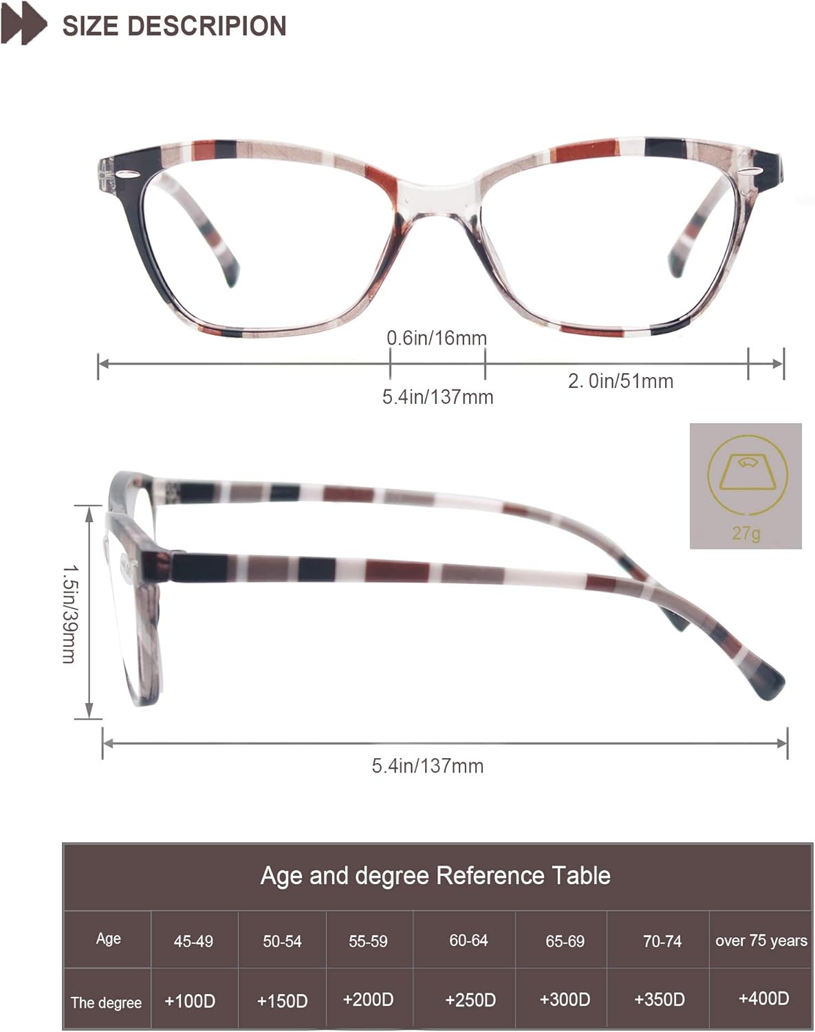 Gafas de lectura para mujer, paquete de 4 unidades, coloridos 2.25 lectores, hermoso patrón de ojos de gato para leer, ligeros, flexibles con