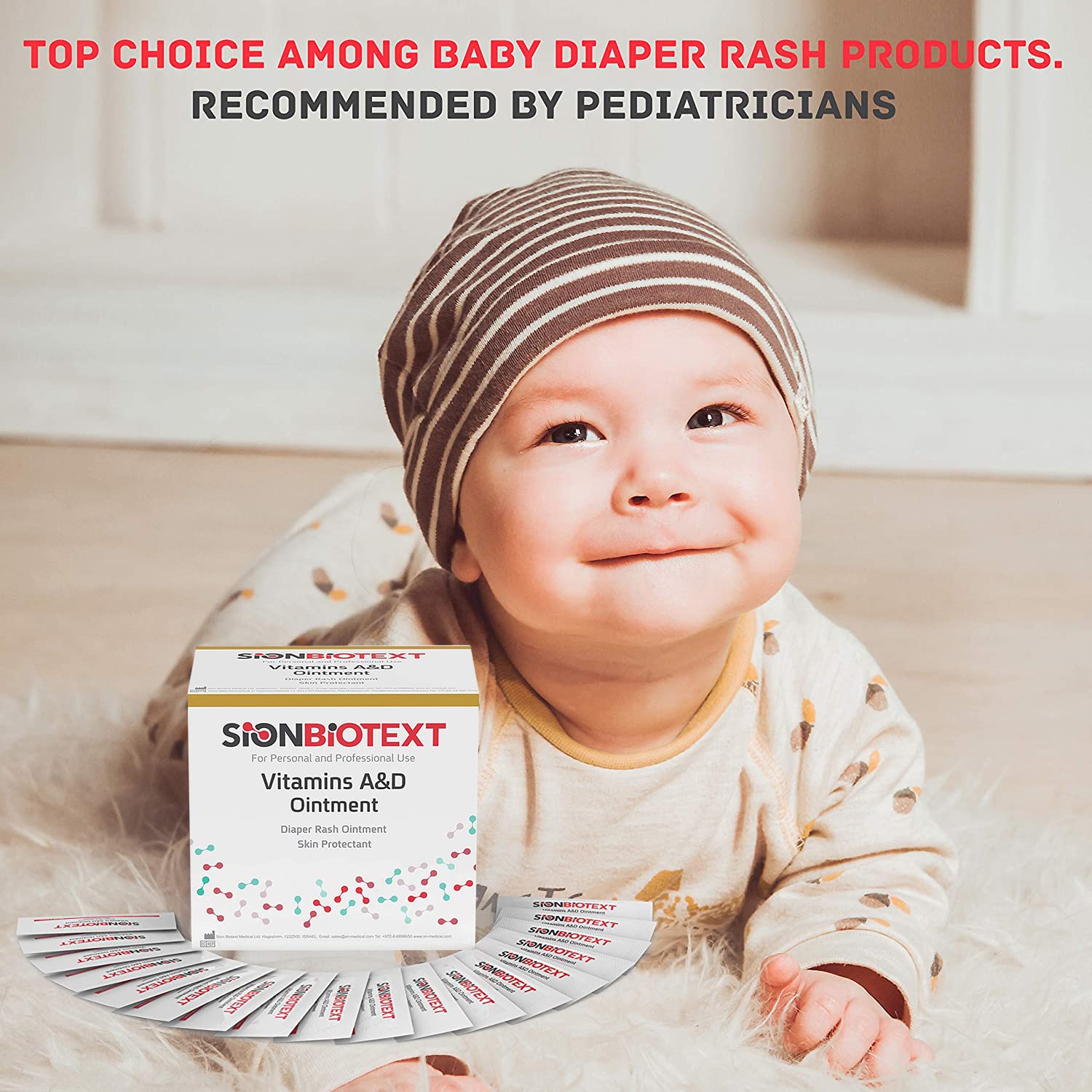 Ungüento A y D por Sion Biotext Baby Diaper Rash Vitamina A + D Crema curativa Original Hidratante Médico Terapia Intensiva Para Piel Seca e