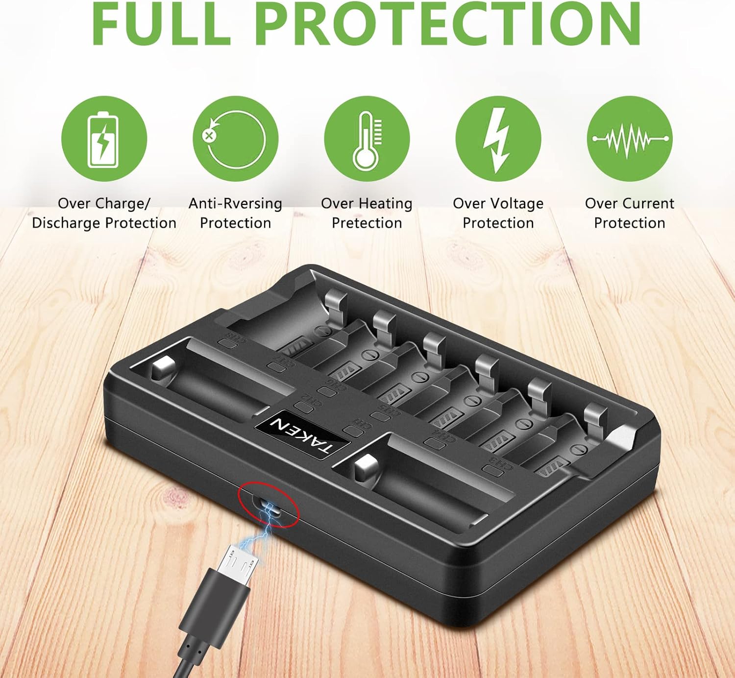 Arlo Baterías Cargador recargable para CR123A 3.7V batería recargable para cámara Arlo (VMC3030VMK3200VMS333034303530), no para batería CR123A no