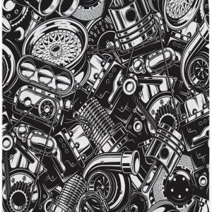 Zaueky Cobija de franela de metal con elementos blancos y negros, manta de franela suave y acogedora para interiores y exteriores, sin pelusas, sin Zaueky Cobija de franela de metal con elementos blancos y negros, manta de franela suave y acogedora para interiores y exteriores, sin pelusas, sin