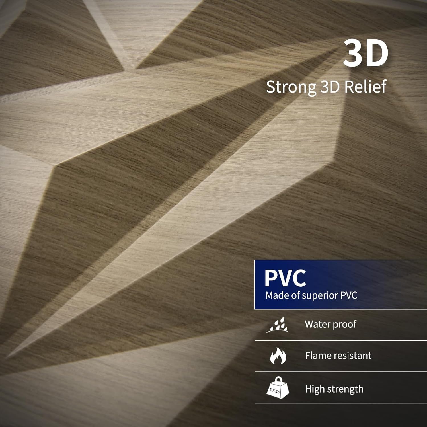 Art3dwallpanels Panel de pared de PVC 3D diamante para decoración de pared interior, panel de PVC para decoración de pared, paneles de pared con