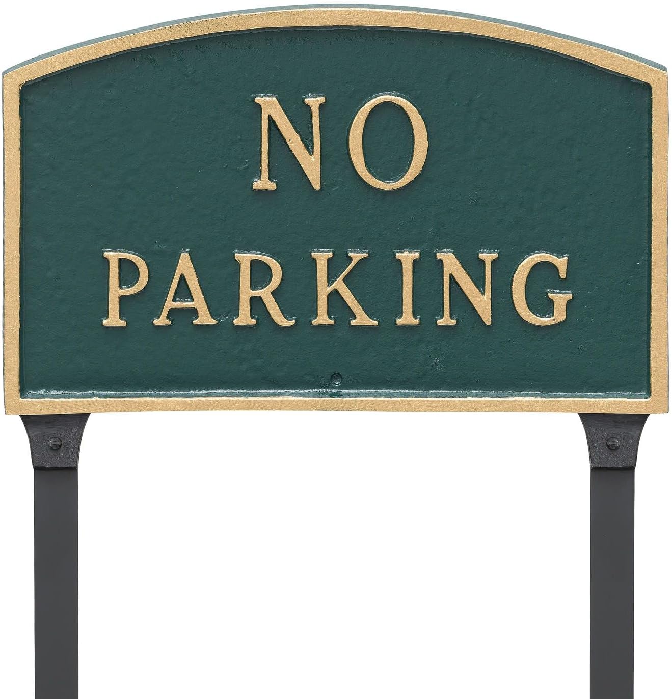 Placa de metal fundido sin arco de estacionamiento – Placa de exhibición de pared o césped – Letrero de estacionamiento de negocios – Aluminio