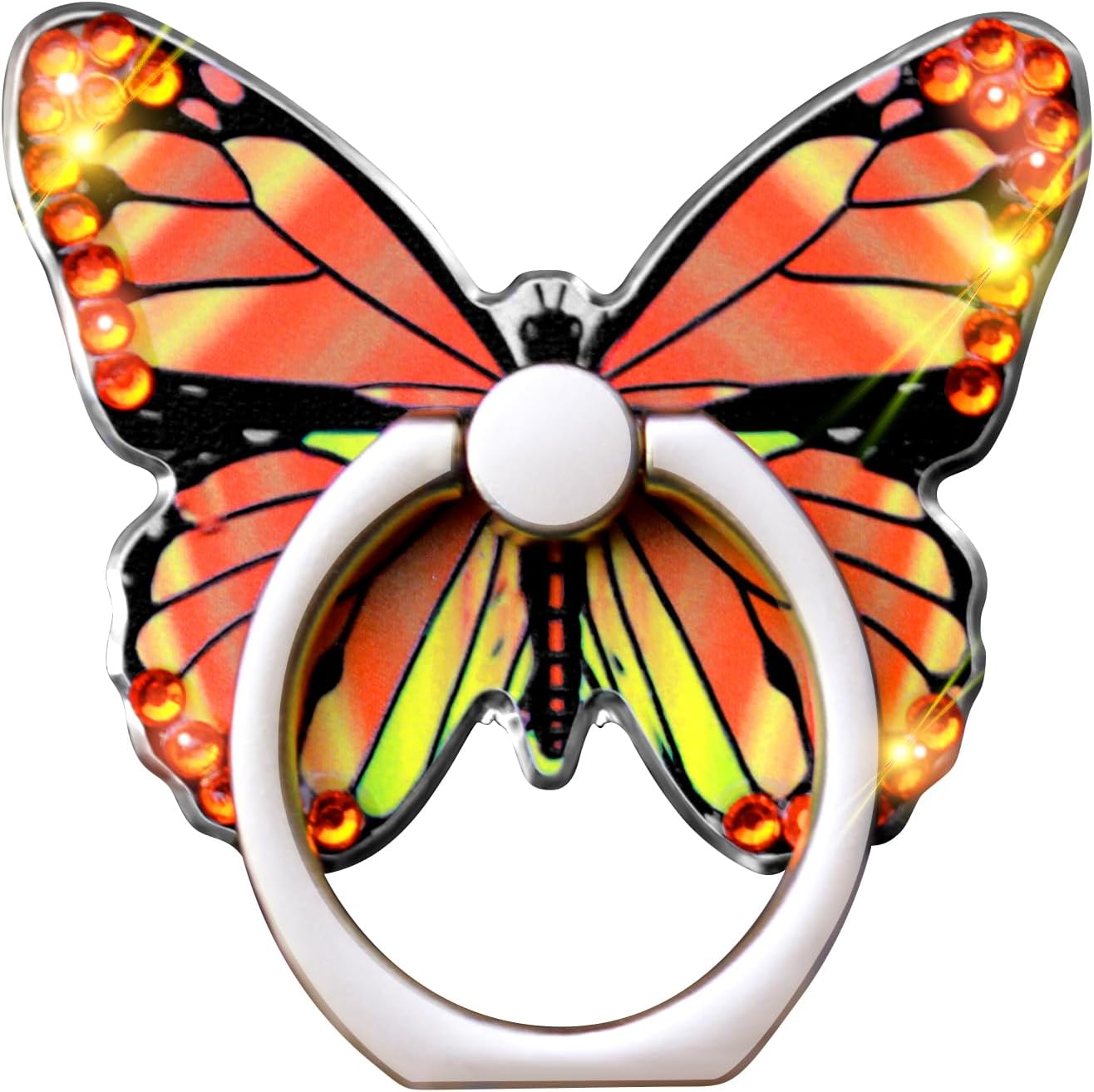 Cavdycidy Bling Metal – Soporte de anillo para teléfono celular, rotación de 360, soporte universal compatible con todos los teléfonos inteligentes