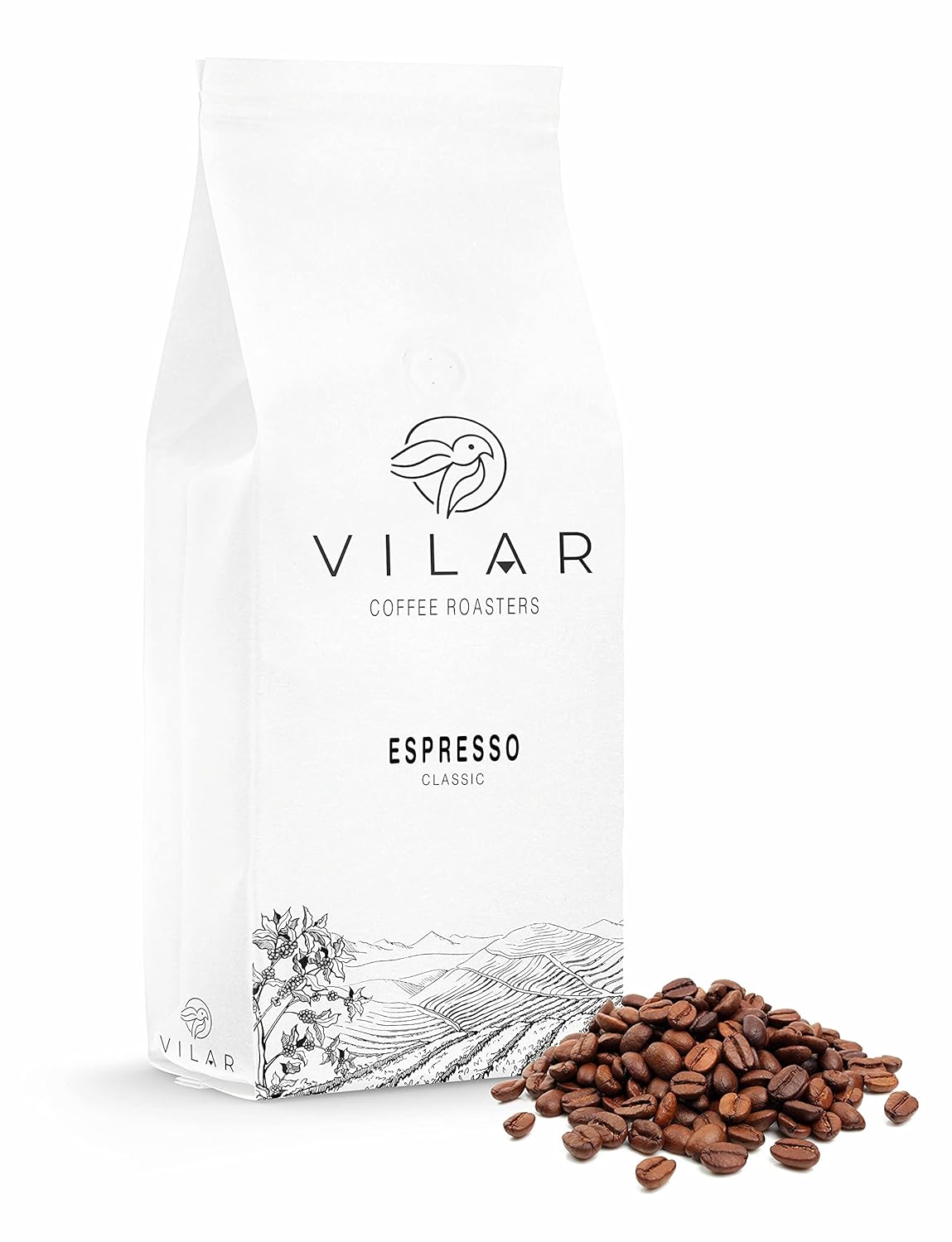Vilar Coffee Roasters 1 kg (2.204 lb) Granos de café expreso, expreso de grano entero, mezcla clásica, tostado medio