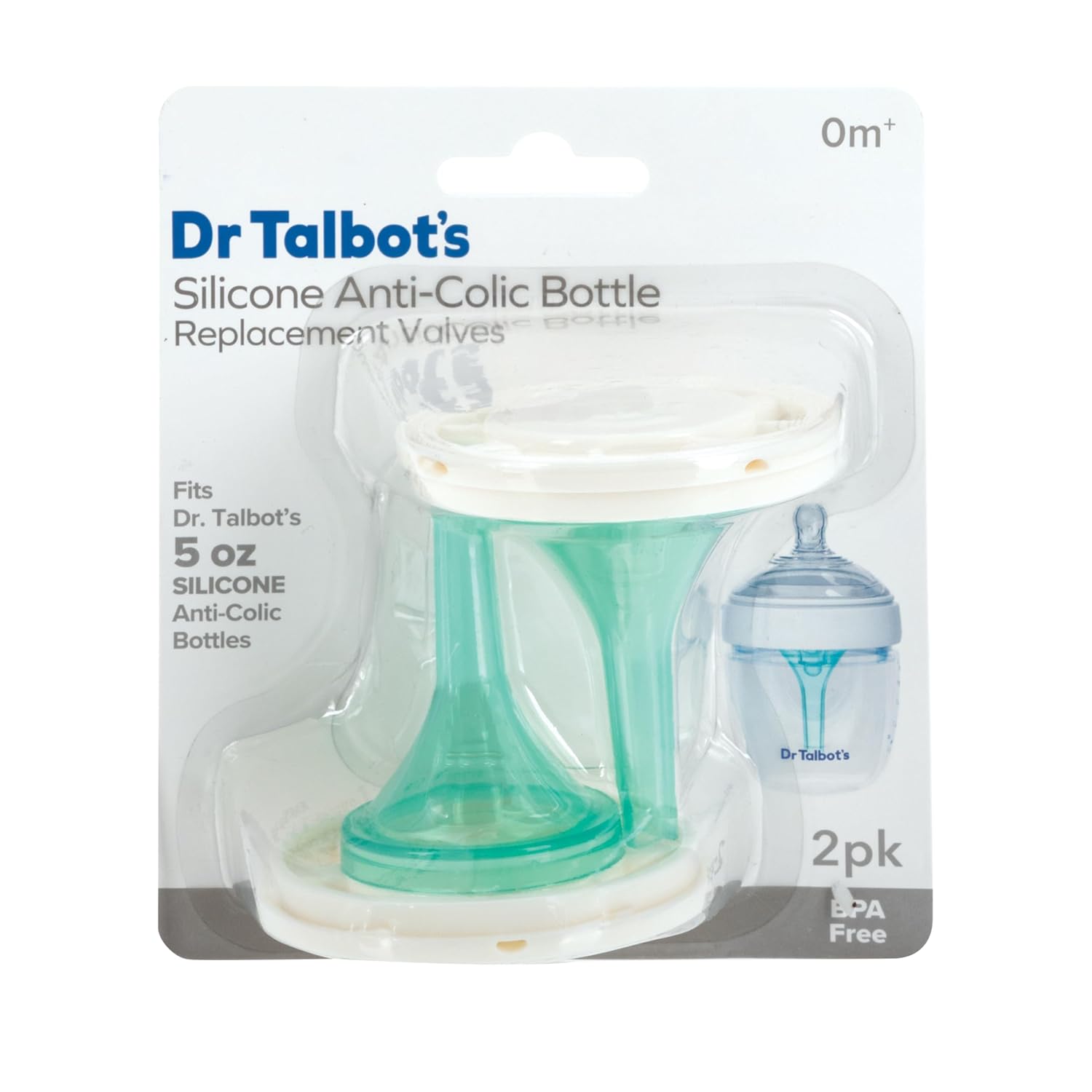 Dr. Talbot’s Válvulas de repuesto de biberones anticólicos de silicona, biberón anticólico de 5 onzas, suministros de alimentación para recién
