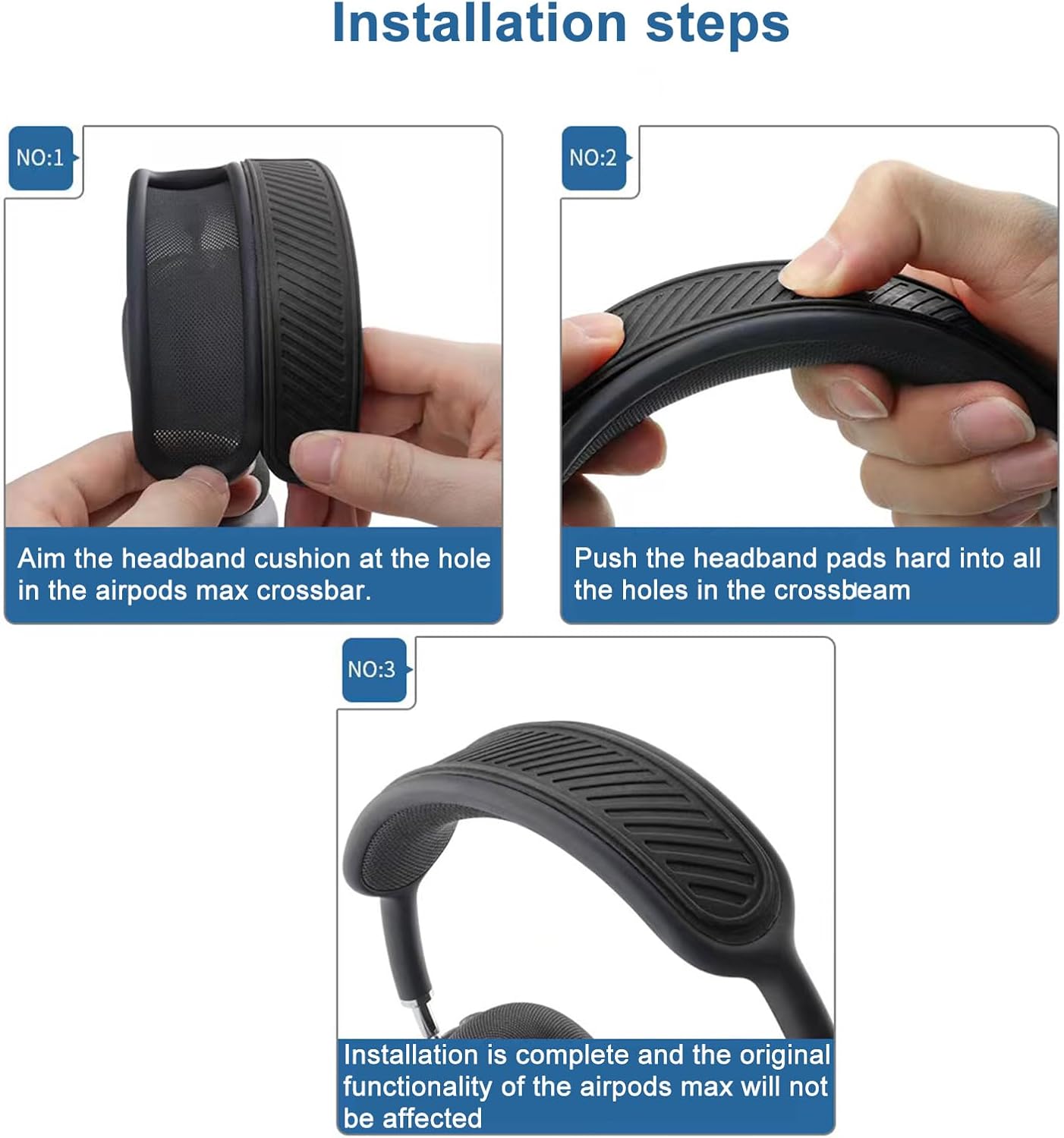VAEKNVG Funda para la diadema compatible con Apple AirPods Max, protectores de diadema de silicona suave y lavables, cojín cómodo, funda protectora