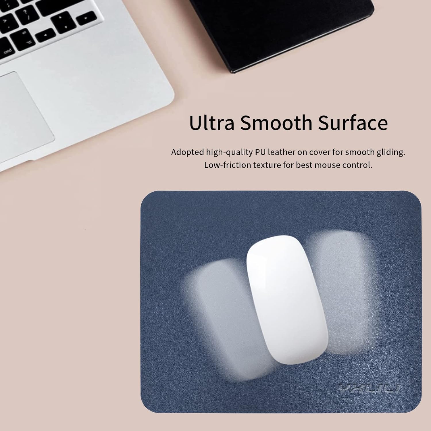YXLILI Alfombrilla para mouse, antideslizante, de piel sintética, impermeable, ultra suave, con borde cosido, alfombrilla de mouse para computadora,